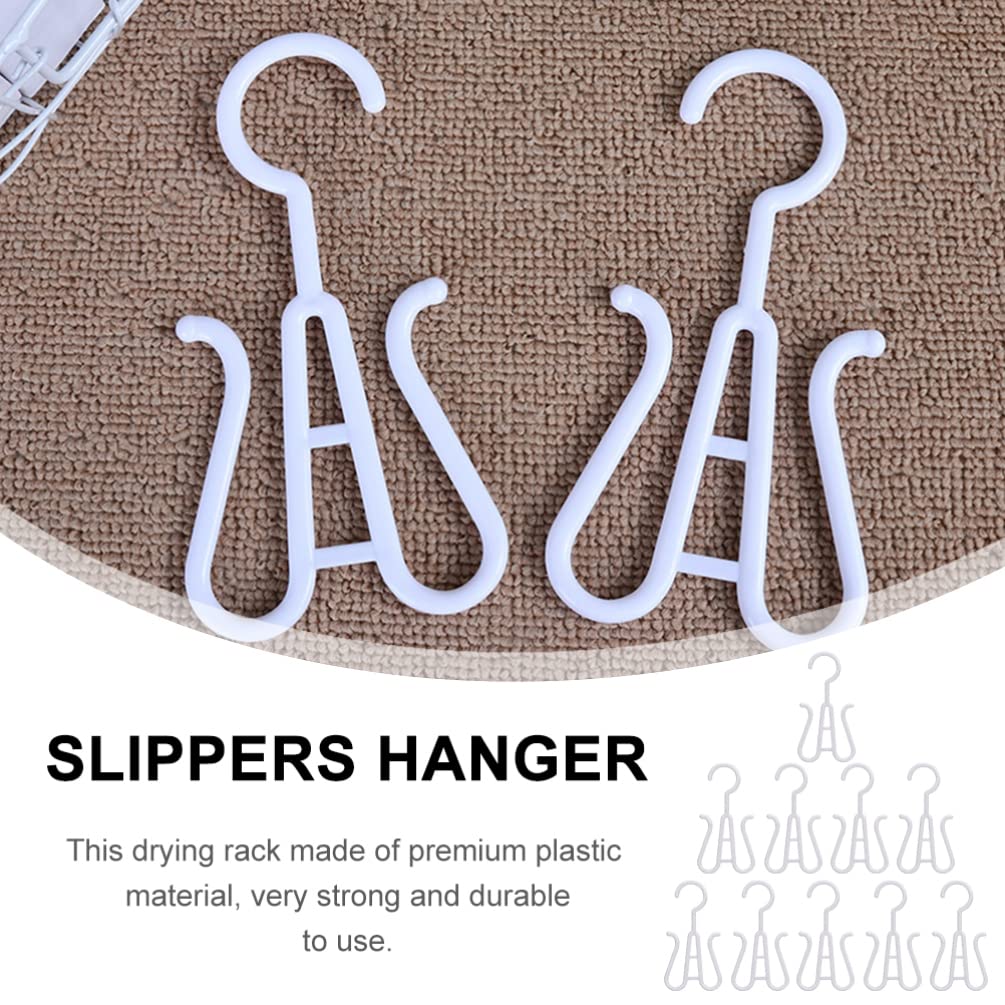 10Pcs White Shoe Hangers & Drying Rack - Double Hook Hanging Shoe Organizer for Bicycle, Home, Kitchen Storage - Space Saving Closet & Entryway Organization Solution
