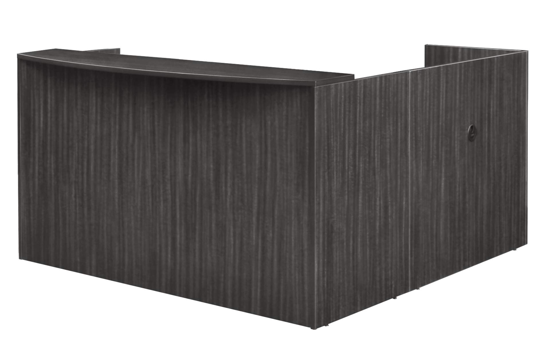 Romig Legacy Single Pedestal Reception Desk - Ash Grey Office Furniture for Professional Spaces | Modern L-Shaped Workstation for Corporate, Hotel & Medical Offices