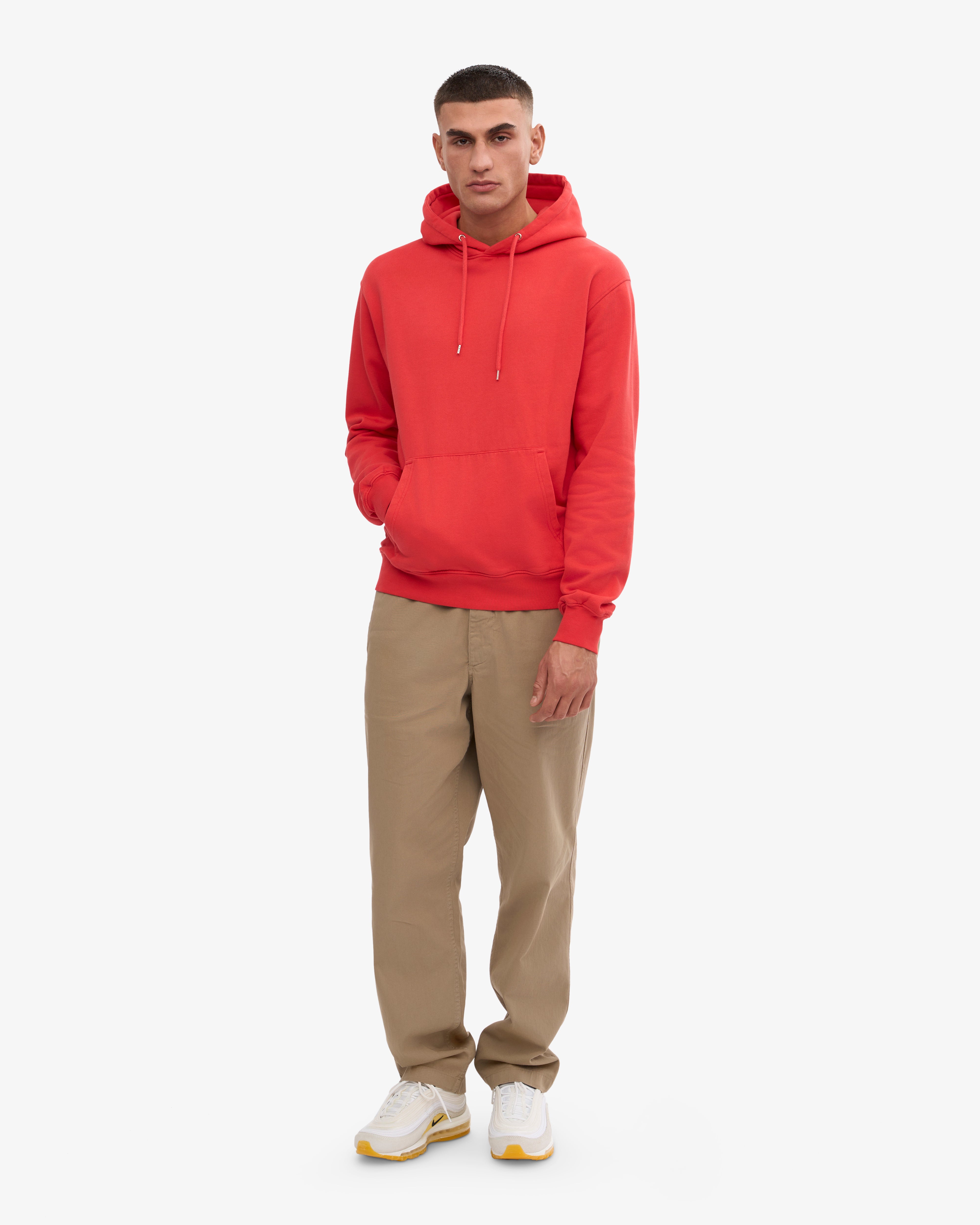 Organic Red Tangerine Classic Hood - Soft Cotton Pullover Hoodie for Men & Women | Perfect for Casual Wear, Outdoor Activities & Street Fashion