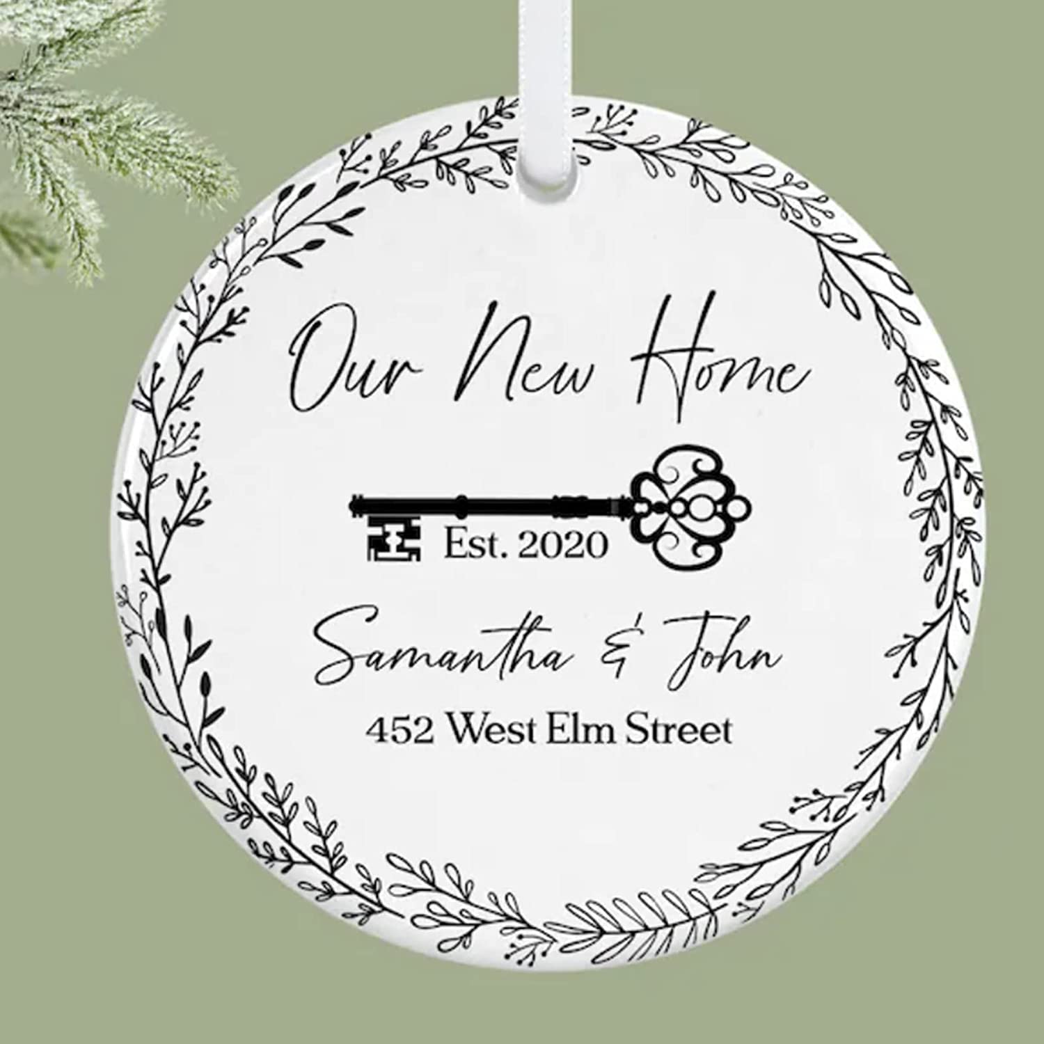 Personalized Christmas Ornament for New Home - Custom Housewarming Gift - First Home Keepsake - Engraved Homeowner Gift - Holiday Decoration for Housewarming Party & Christmas Tree Decor