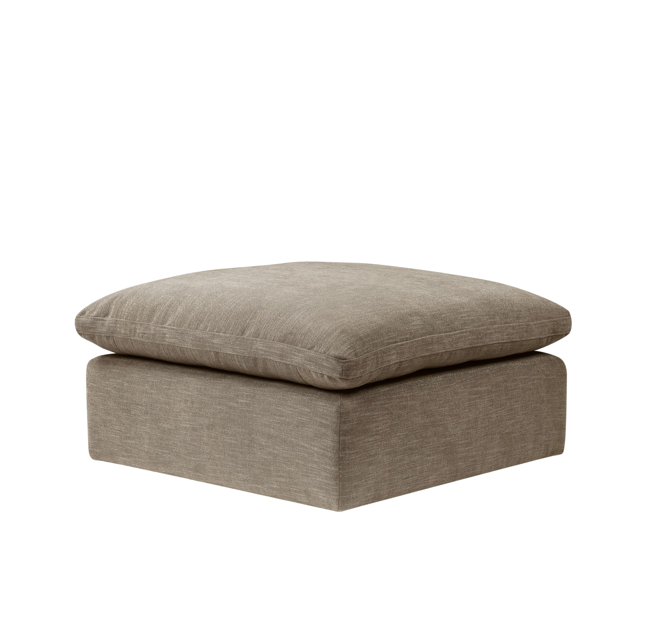 Acme Furniture Linen Upholstered Modular Ottoman with Storage - Beige Living Room Footrest, Bedroom Bench & Home Decor Accent Piece