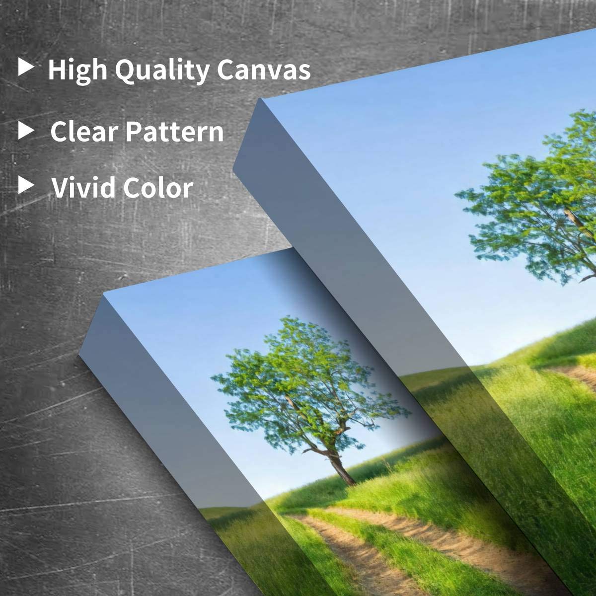 Blaverr Idyllic Farm Scene Country Road Single Tree Canvas Wall Art - 3 Panel Paintings for Living Room Bedroom Decor - Farmhouse Landscape Poster for Home Office Nursery Wall Decoration