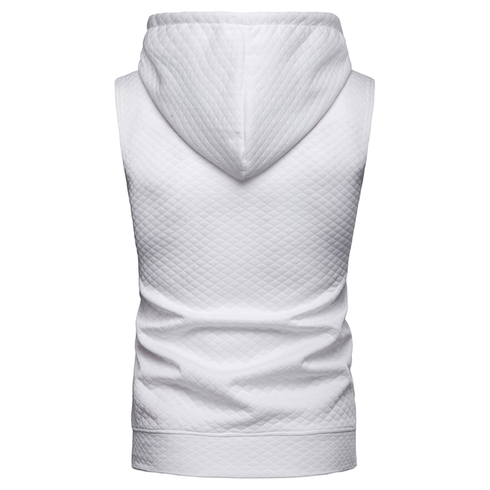 Men's Hooded Tank Tops - Sleeveless Muscle Tee Shirts for Bodybuilding & Yoga | Lightweight Waffle Plaid Design with Pocket | Gym, Workout & Casual Wear