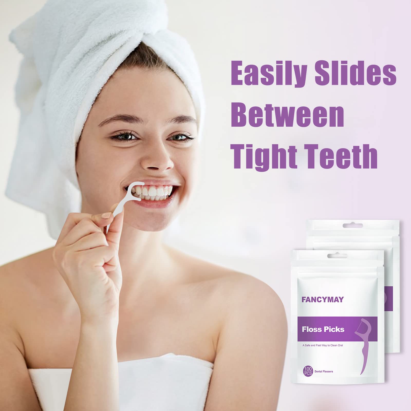 500 Counts Dental Floss Picks - Premium Floss Sticks for Teeth Cleaning, High Toughness & Easy to Use, Family Pack (5 x 100 Count) - Perfect for Travel, Home & Office Oral Care