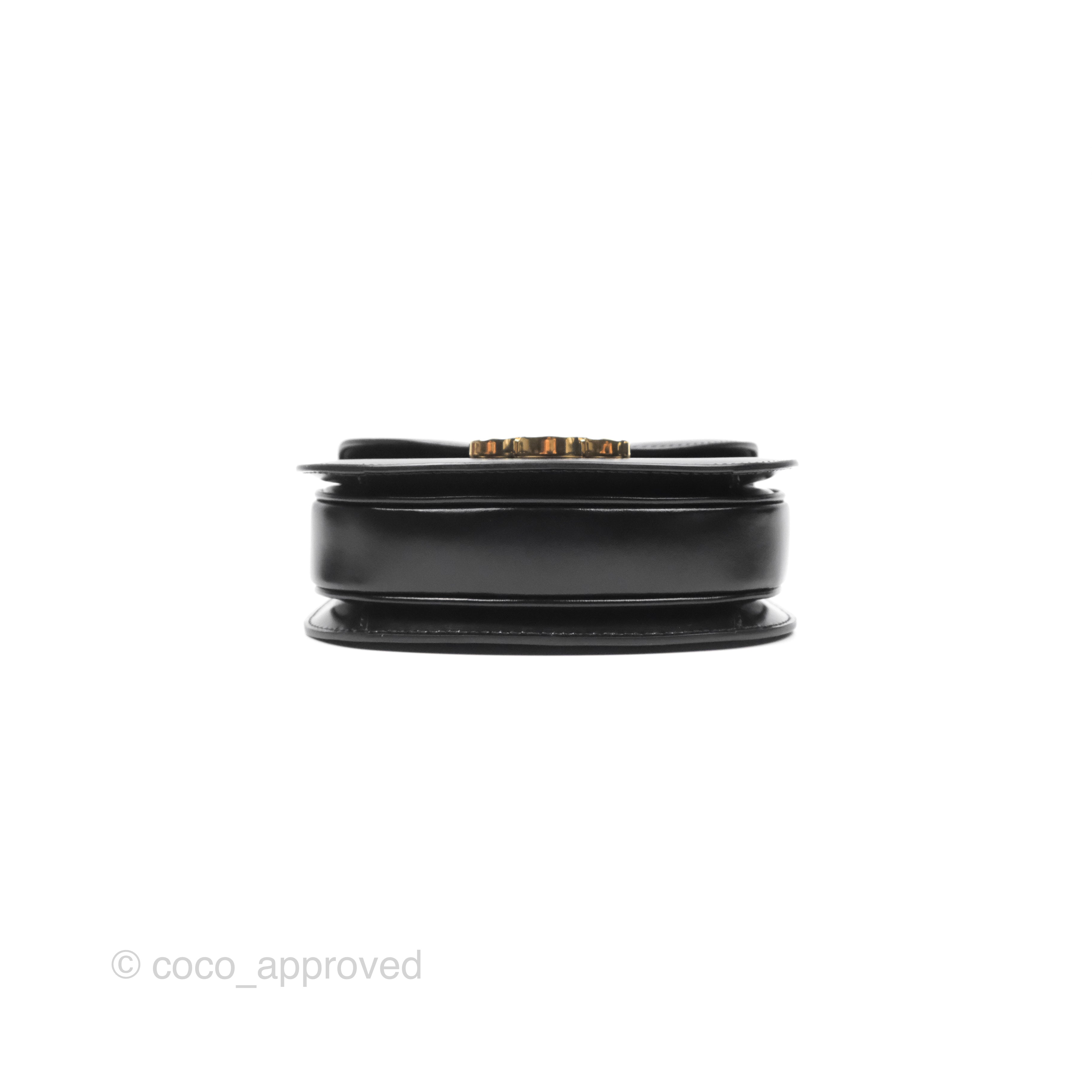 Celine Mini Besace Clea Shiny Calfskin Black Crossbody Bag for Women | Luxury Designer Handbag for Everyday Use, Date Night & Travel