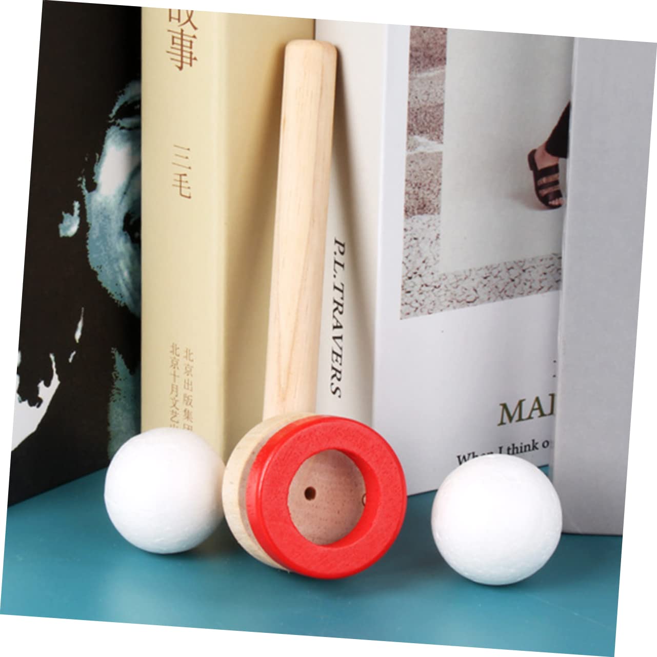 GARVALON 3-Piece Wooden Blower Whistles Ball Toy Set - Floating Ball Game for Kids, Brain Development & Outdoor Play - Perfect for Birthday Parties, Backyard Fun & Sensory Play