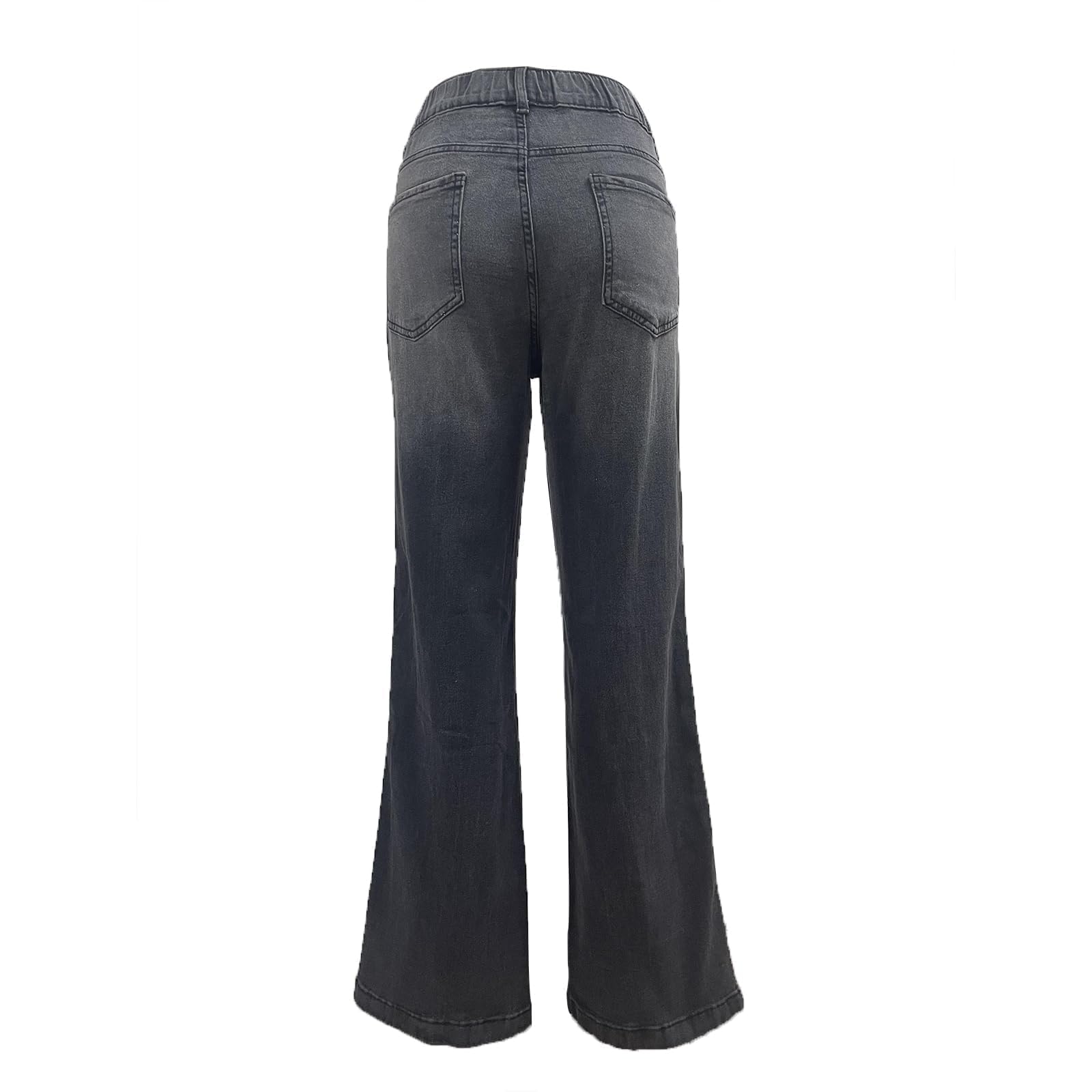 YTINGNICE Women's Stretch Seamed Front Wide Leg Jeans - Plus Size High Waisted Flare Pants & Baggy Denim for Casual Wear, Office & Night Out