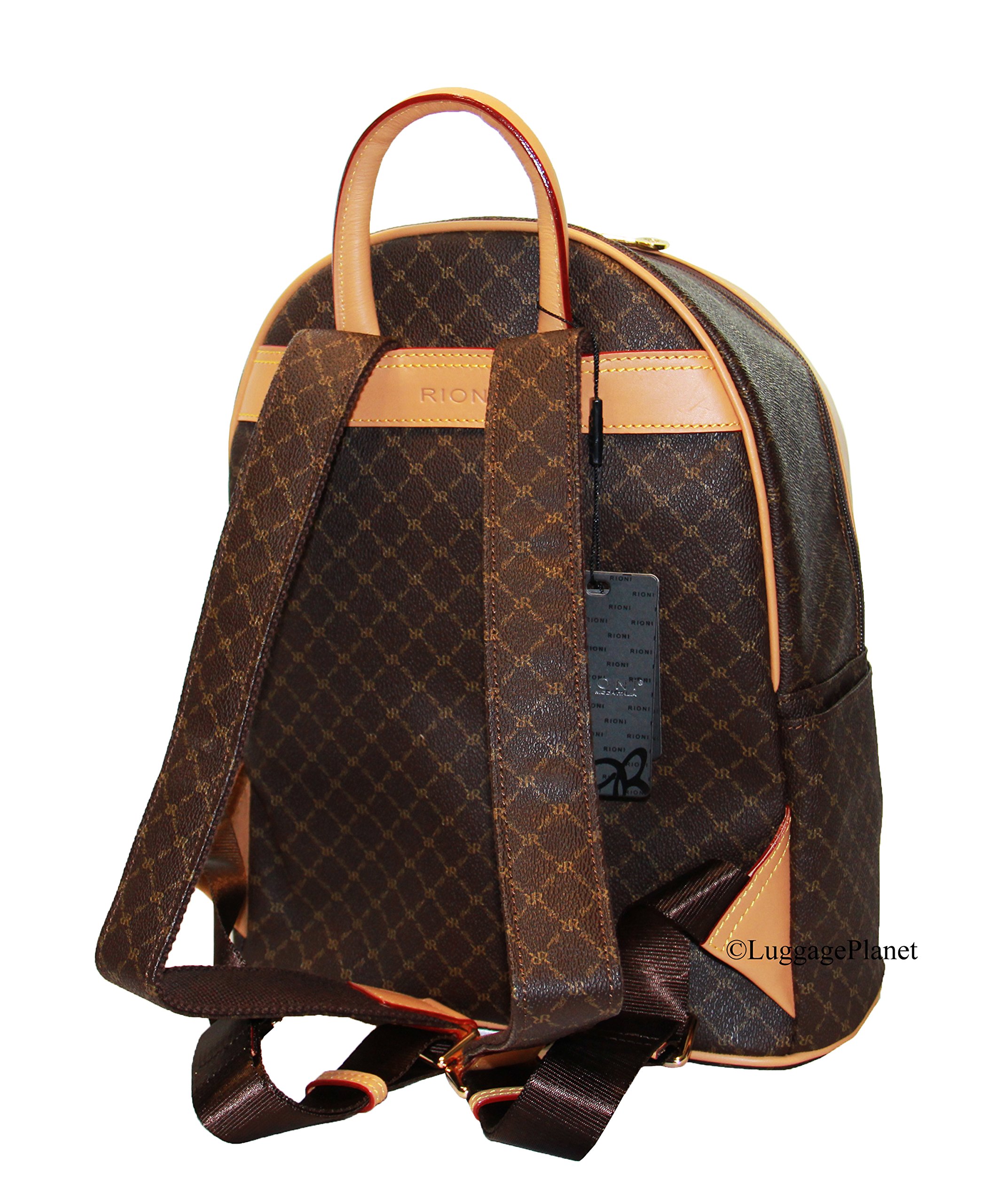 Rioni Round Dome Unisex Travel Backpack - Signature Brown Daypack for Hiking, Commuting & Outdoor Adventures