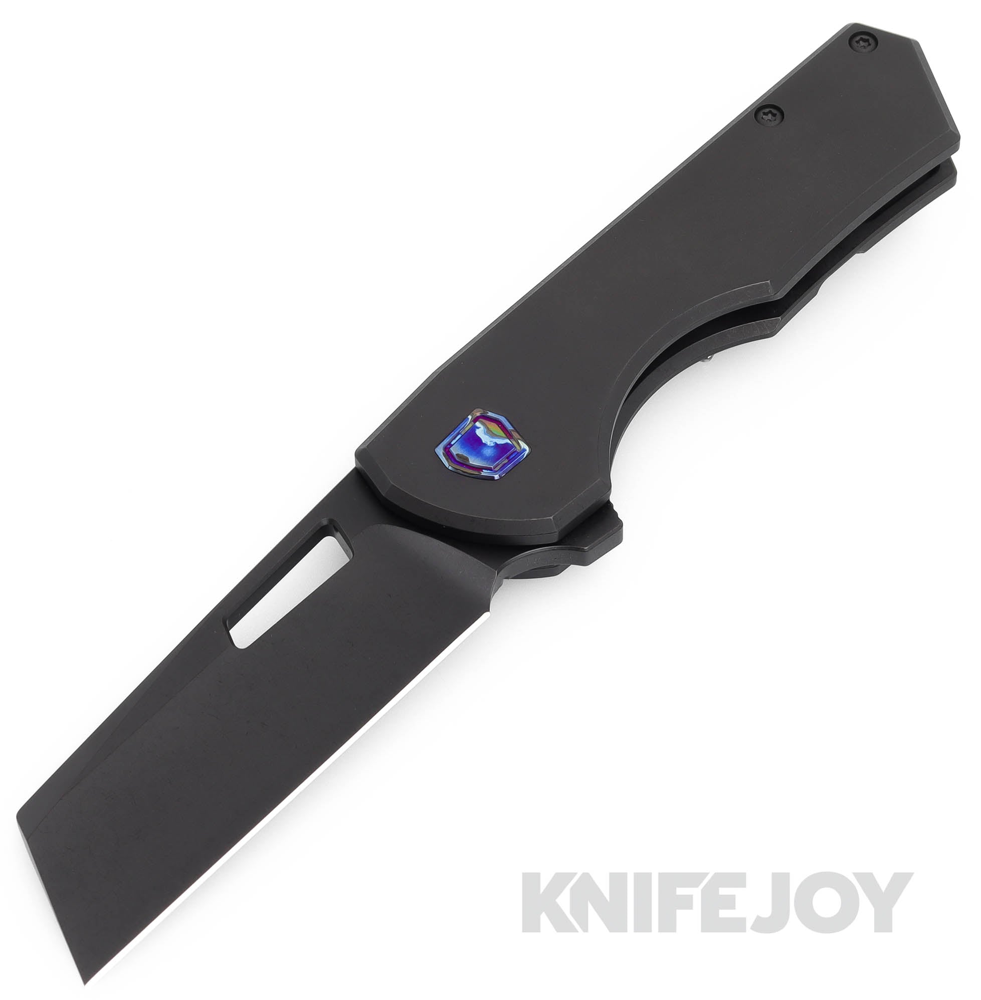 Brian Brown Knives Yeager-M V3 Flipper Knife - Exclusive M390 Black PVD Blade with Titanium Handles & Zircuti Accents - EDC Pocket Knife for Outdoor, Camping, and Everyday Carry