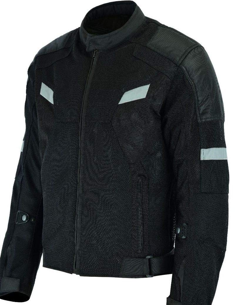 Milwaukee Riders Men's Lightweight All-Season Perforated Reflective Mesh CE Armor Motorcycle Jacket (Medium) - Protective Riding Gear for Street Bikes & Cruisers in Summer & Winter