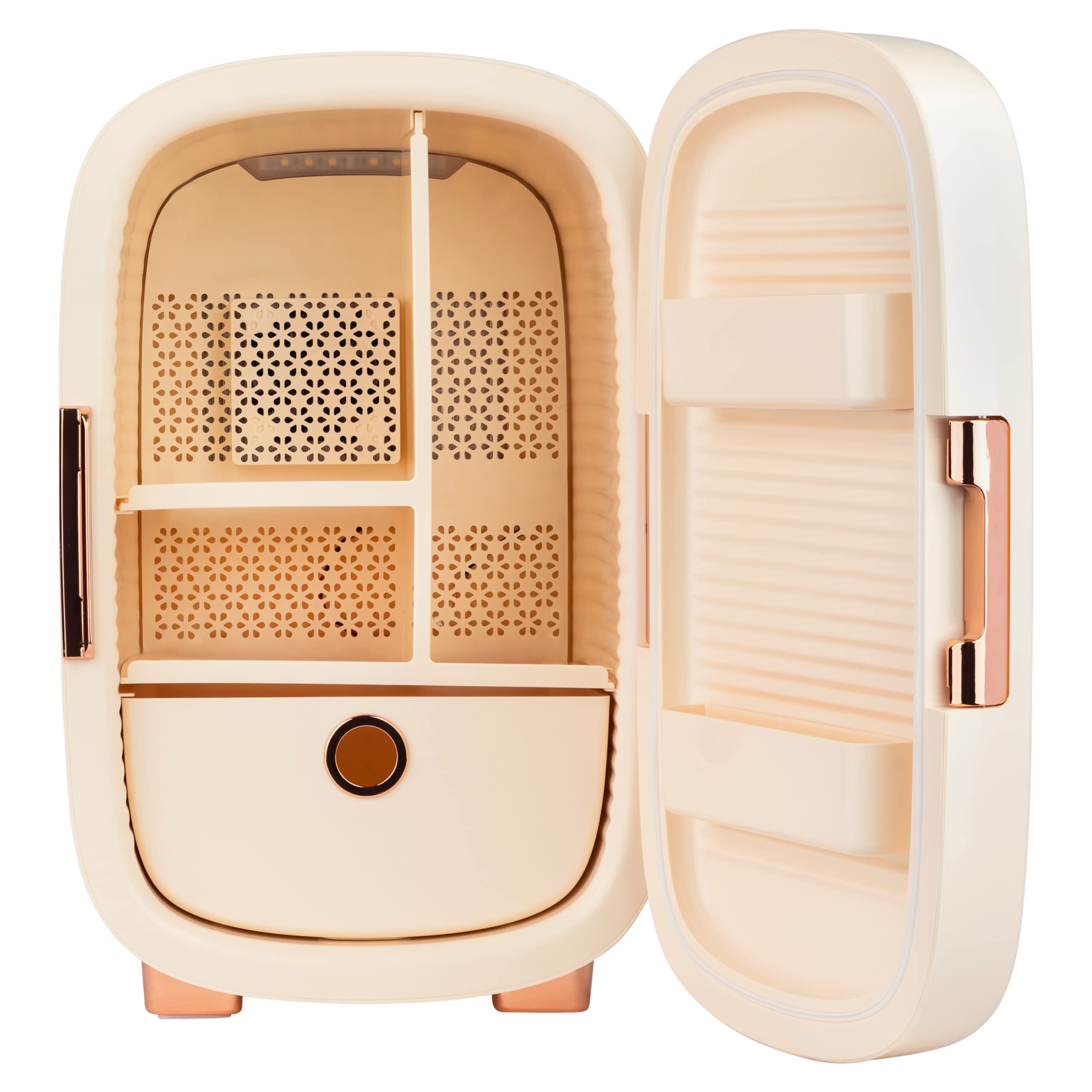 Cooluli B12LW 12L Mini Beauty Fridge for Skincare & Cosmetics - Compact Refrigerator for Makeup, Perfumes, Medications - Perfect for Bedroom, Bathroom, Dorm & Salon (Pearl White)