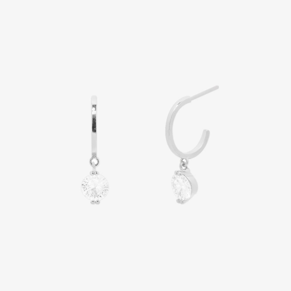 Cubic Dangle Semi Hoop Earrings for Women - Trendy Geometric Drop Earrings for Everyday Wear & Special Occasions