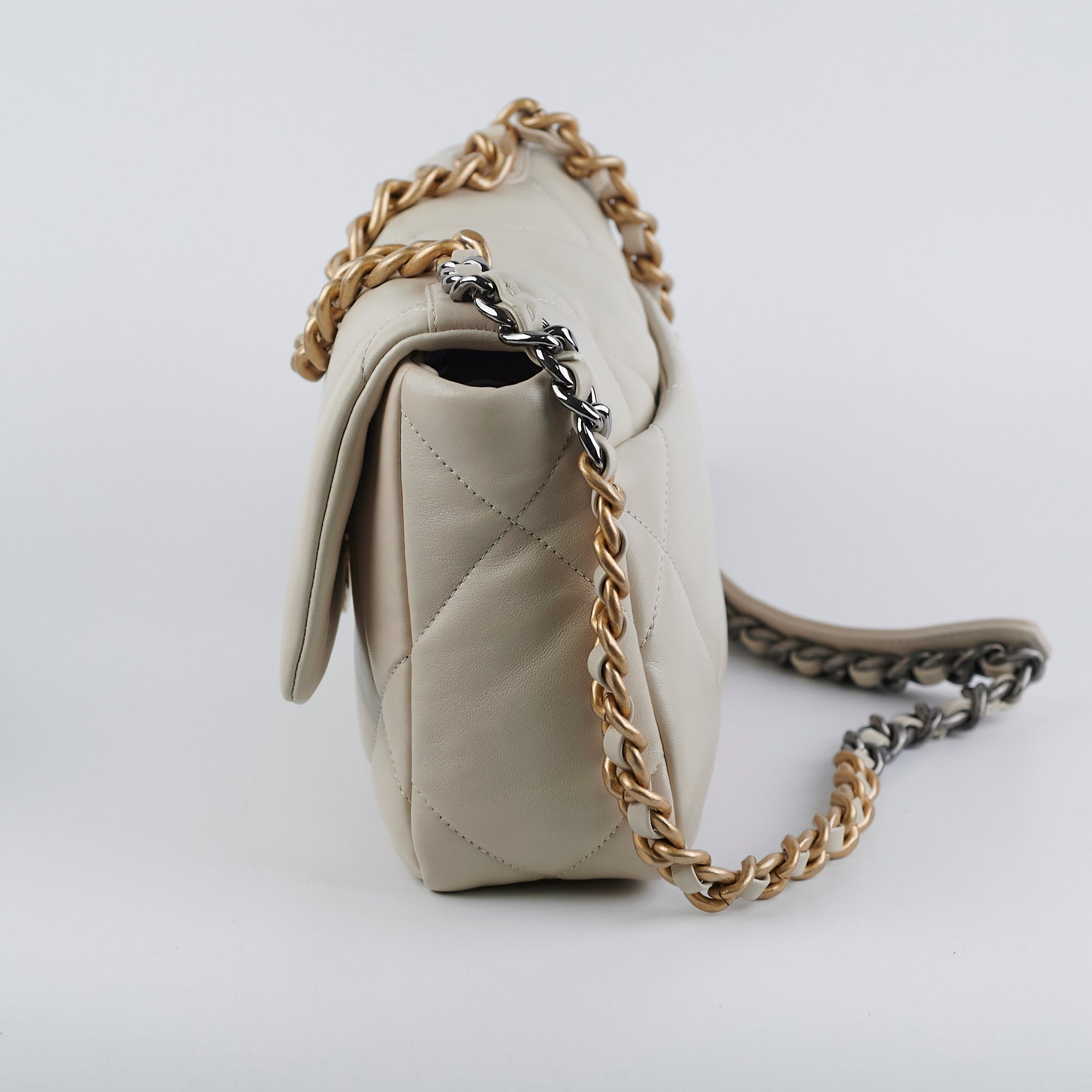 Chanel Small 19 Beige Leather Shoulder Bag - Luxury Designer Handbag for Women | Perfect for Work, Travel & Evening Events