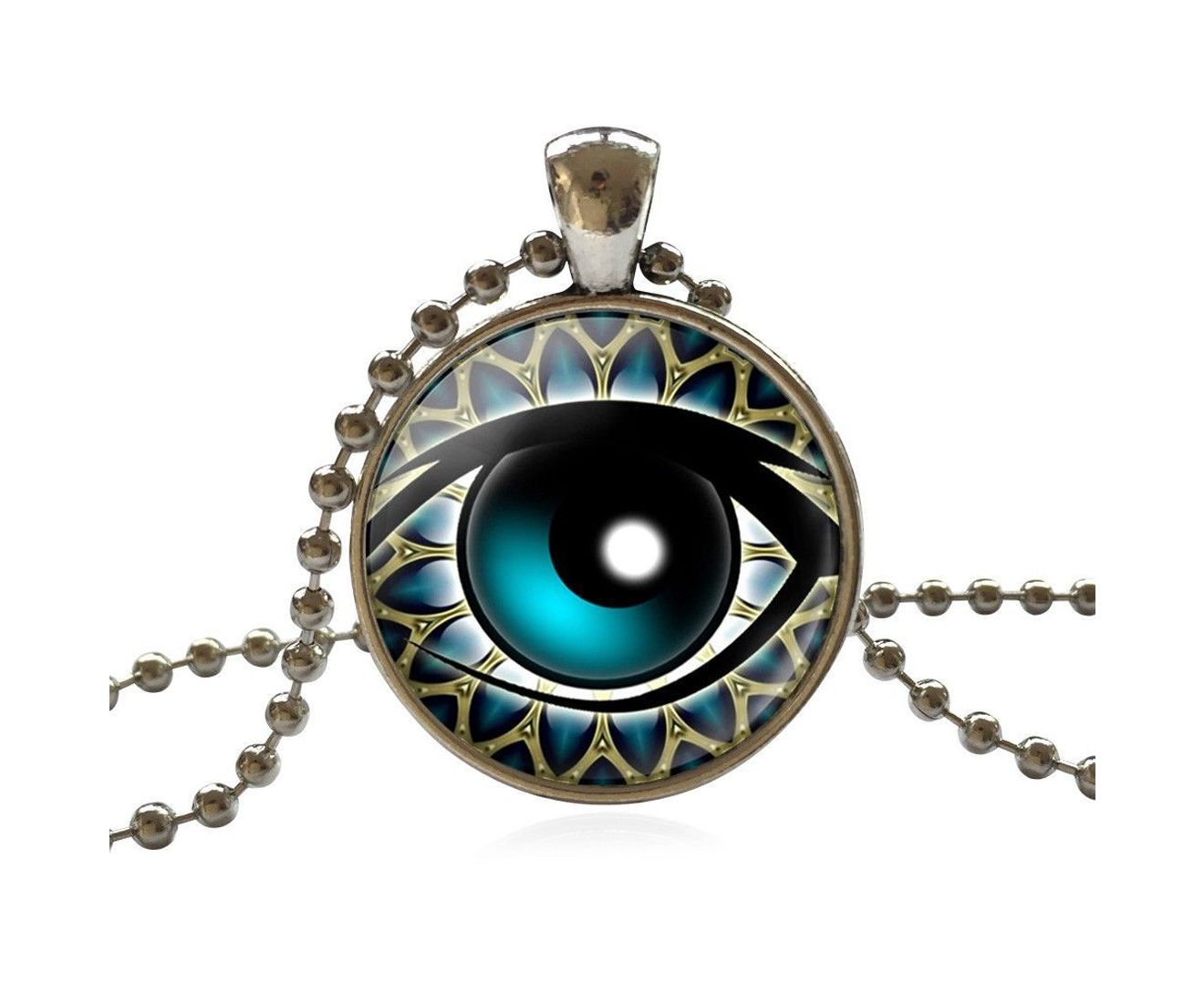Evil Eye Glass Pendant Necklace for Women - Protection Amulet Jewelry Gift for Good Luck & Positive Energy | Perfect for Everyday Wear, Meditation & Spiritual Healing