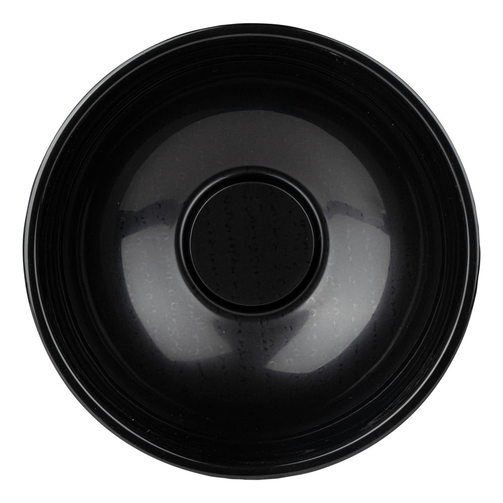 21 oz Round Black Plastic Salad Bowl - 6.75