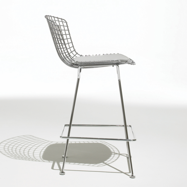 Bertoia Counter Height Stool - Modern Bar Stool with Chrome Frame & Upholstered Seat - Perfect for Kitchen Islands, Breakfast Bars & Home Decor