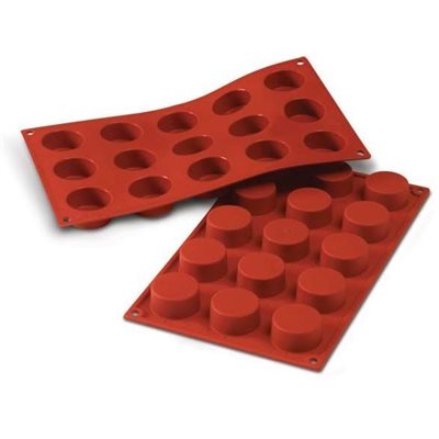 Siliko Mart Petite Four Cylinder Silicone Mold - 15 Piece Set for Baking Mini Cakes, Cupcakes, Candles & Soaps - Perfect for Home Bakers, DIY Crafts & Party Treats