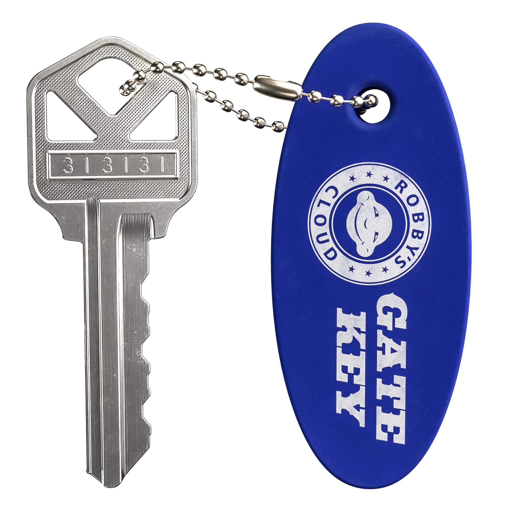 Magna Latch Series 3 Replacement Key 313131 for Magna-Latch & Lokklatch Pool Gate Locks - Forward Facing Keyhole (New Style) - Includes Robby's Cloud Key Float Keychain (1 Pack) - Perfect for Pool Safety, Backyard Security and Childproof Gate Access