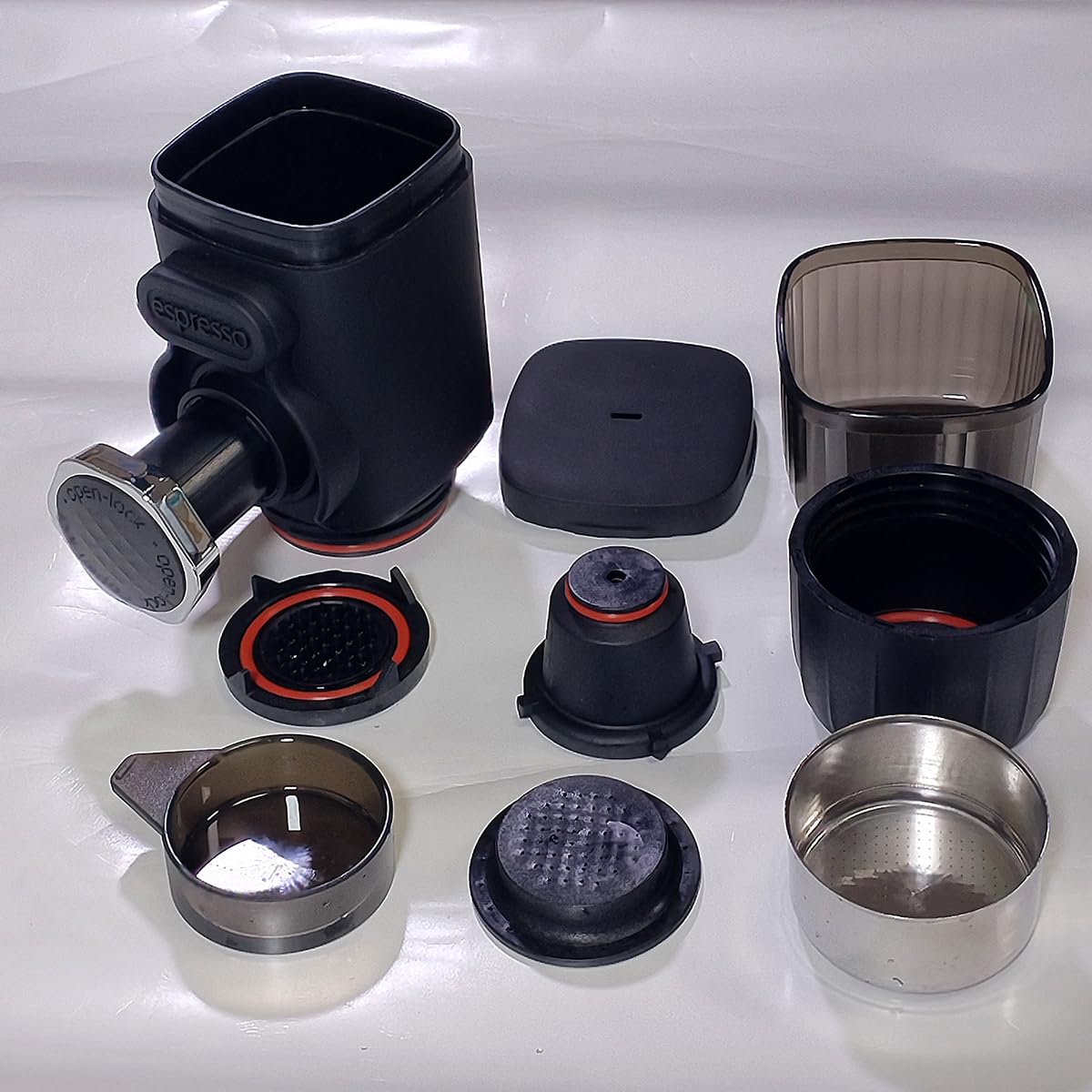 Portable Espresso Maker - 2 in 1 Manual Coffee Machine for Ground Coffee & Pods, 15 Bar Handheld Espresso Maker for Camping, Travel, Office & Home Use | Perfect for Outdoor Adventures & Daily Coffee Fix