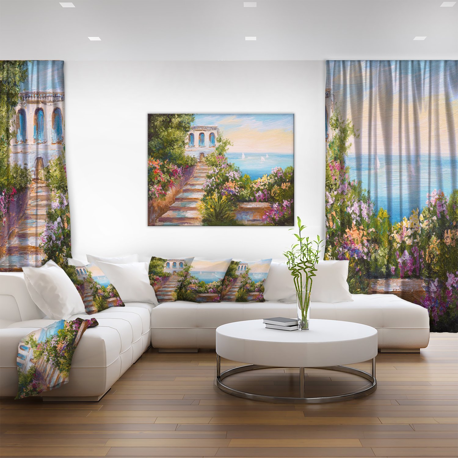 Coastal House Landscape Art Print Canvas - Beach House Wall Decor for Living Room, Bedroom & Office - Perfect for Home & Office Decor