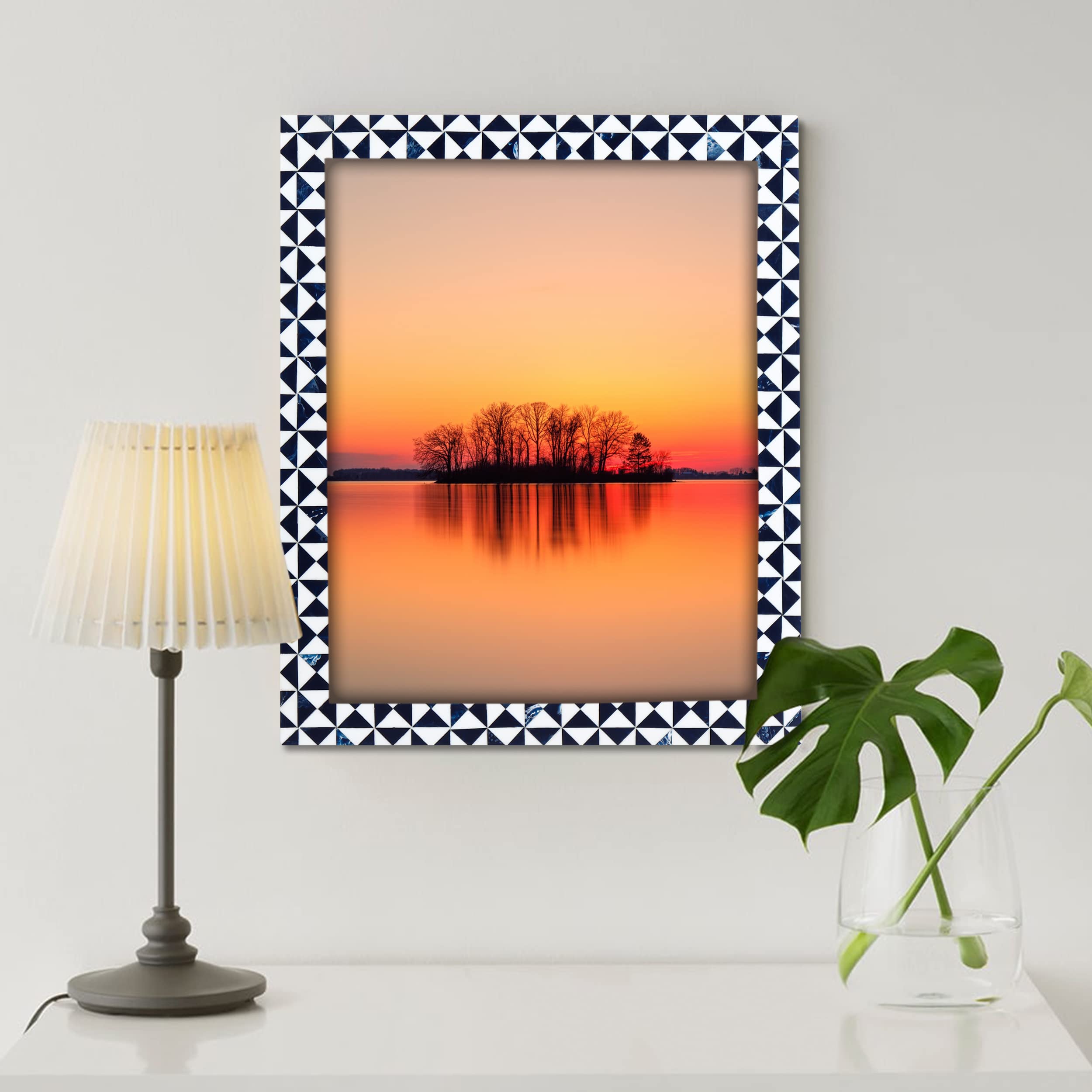 Handmade Wooden 8x10 Picture Frames - Marquet-Prism Collection (Set of 2) for Wall Decor, Living Room & Bedroom Photos
