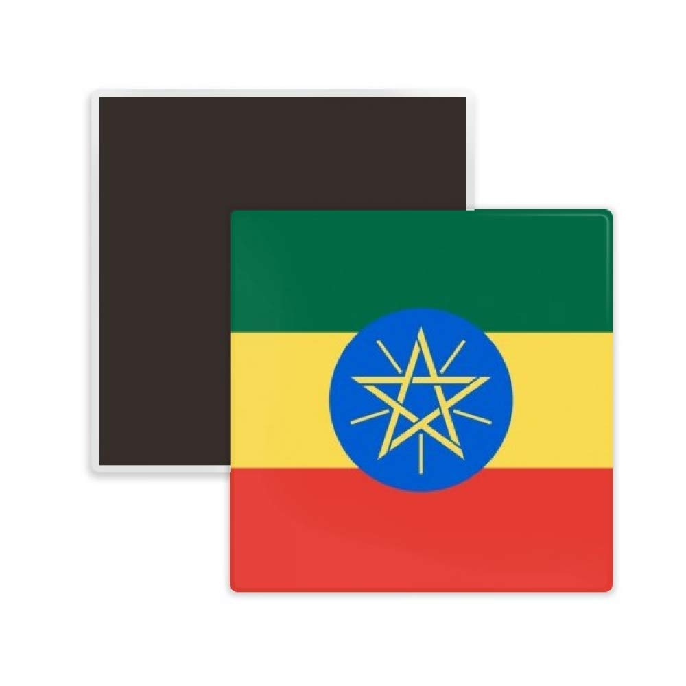 Ethiopia National Flag Ceramic Fridge Magnet - African Country Souvenir Gift for Collectors, Travel Lovers & Home Decor (Perfect for Refrigerators, Offices & Travel Memorabilia)