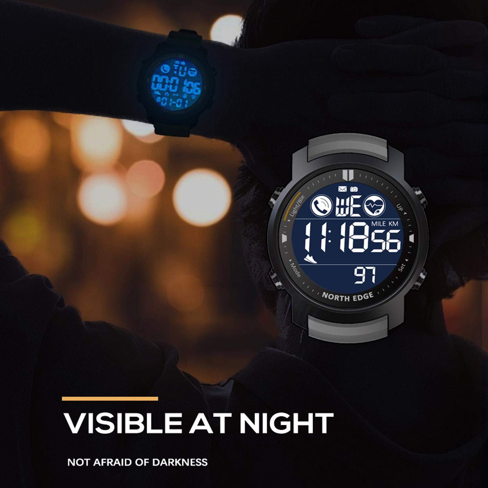 North Edge Laker Smart Watch - Waterproof Bluetooth Fitness Tracker with Heart Rate Monitor for Outdoor Sports & Active Lifestyle | Perfect for Running, Hiking & Daily Use