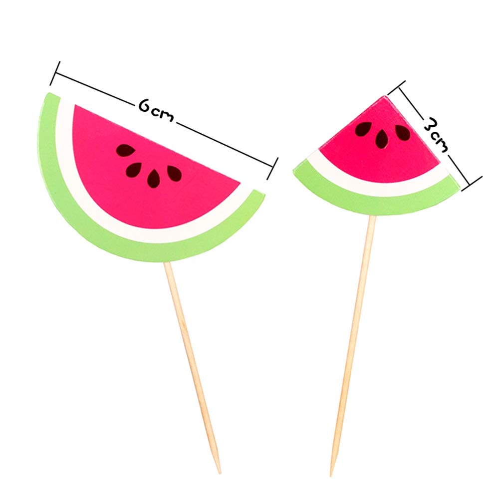 12pcs Watermelon Shaped Cake Toppers - Cupcake Decorations for Birthday, Baby Shower & Summer Party - Edible Cake Picks for DIY Baking & Dessert Decor