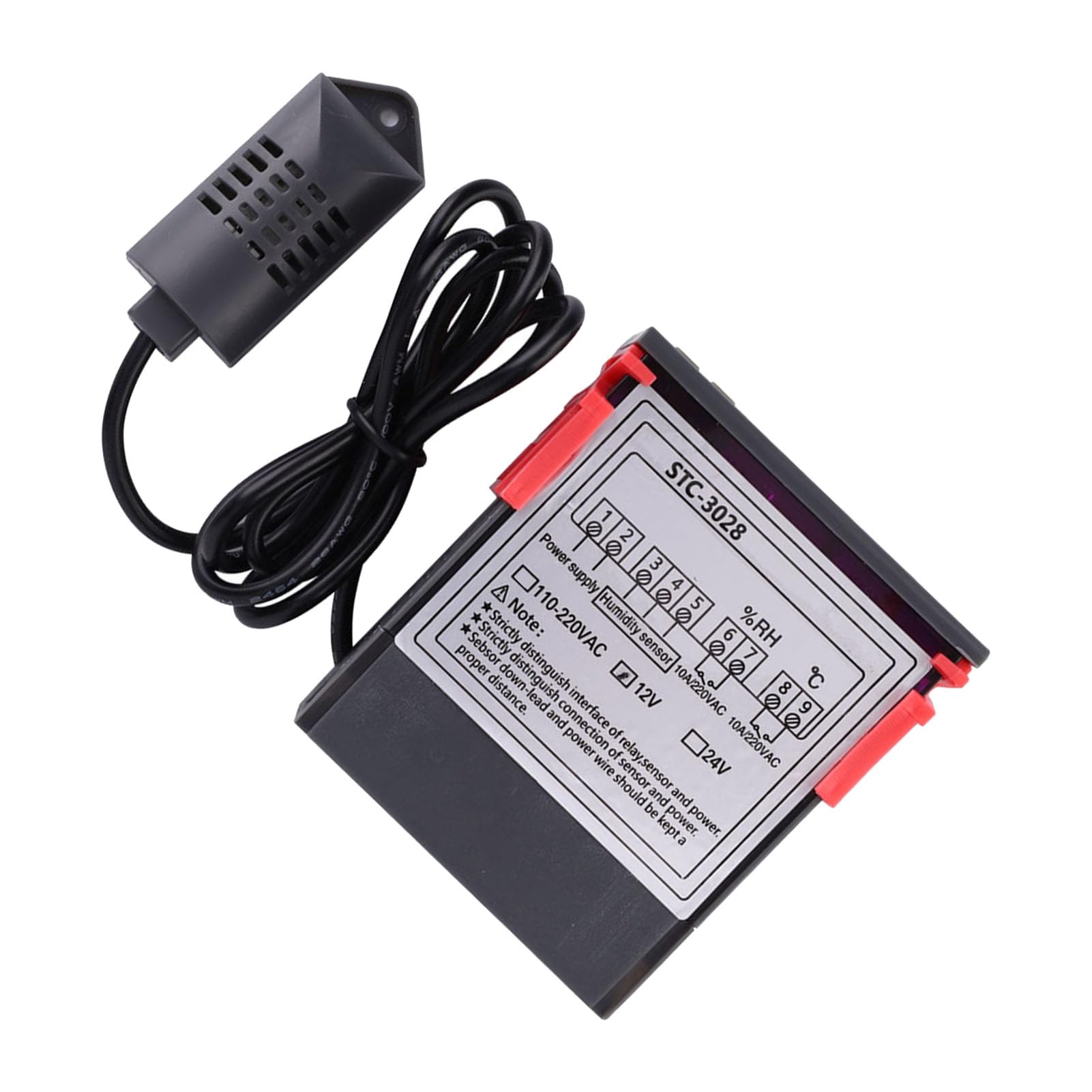 Farm Humidity & Temperature Controller - ABS Plastic with Sensor (12V) for Greenhouse & Storage