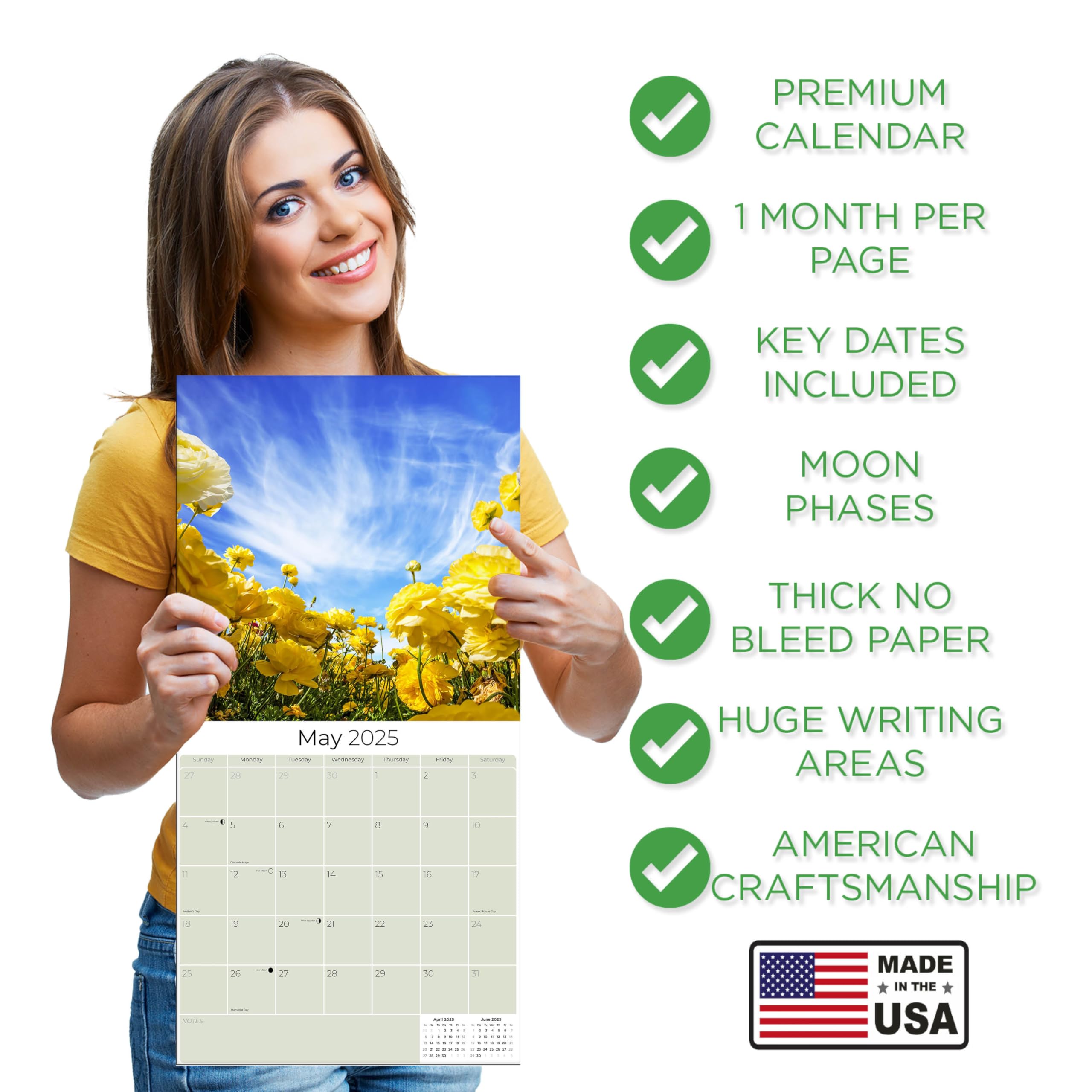 2024-2025 Monthly Wall Calendar with Seasons - 12