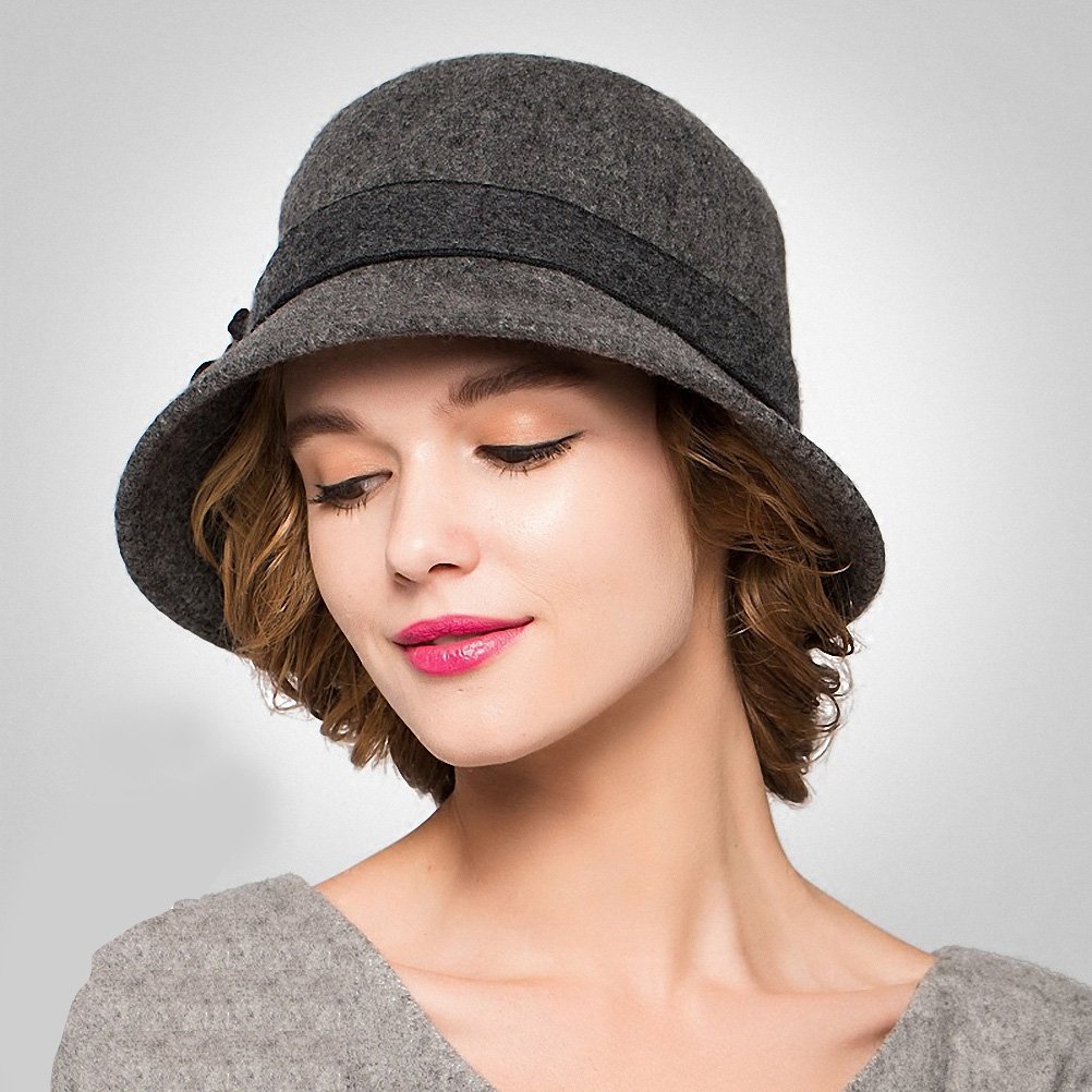 Maitose™ Women's Wool Felt Floral Church Bowler Hats - Elegant Vintage Style for Weddings, Tea Parties & Special Occasions
