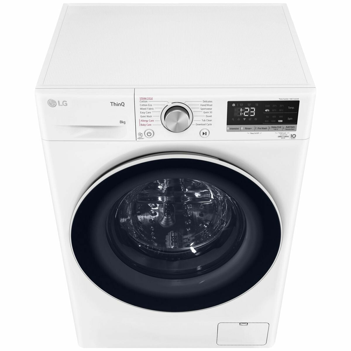 LG 8kg Front Load Washing Machine WV5 1208W - Energy Efficient, Quiet Operation with Smart Inverter Technology - Perfect for Apartments, Small Homes & Laundry Rooms