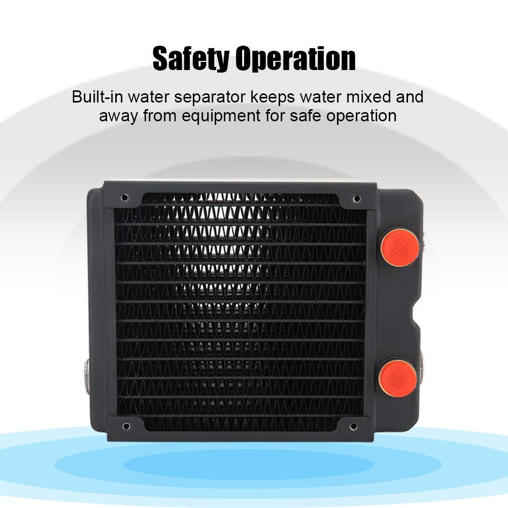 High Performance G1/4 120mm Copper PC Water Cooling Radiator - 3-Layer 12-Tube Computer Liquid Cooler with Copper Fins & Brass Chamber for Gaming PC, Workstation & Overclocking Builds - Perfect for High-End Cooling Systems and Silent PC Setups