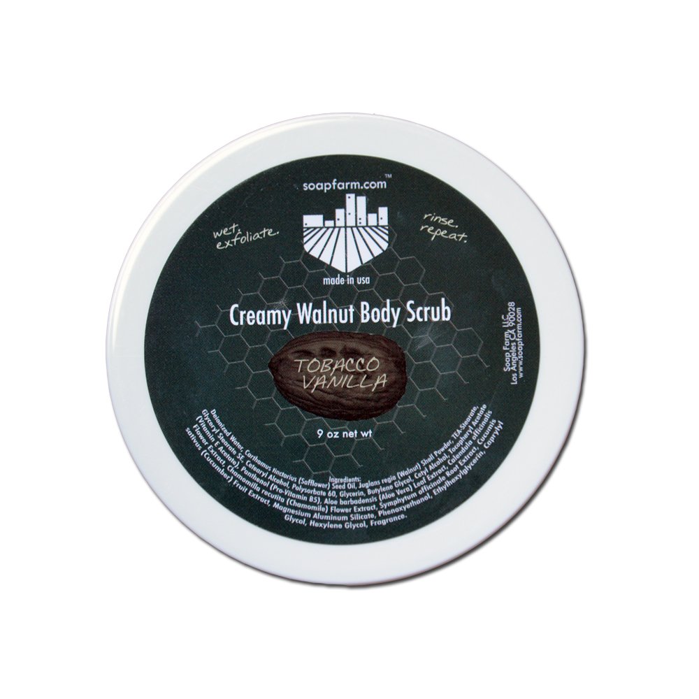Luxury Creamy Walnut Body Scrub with Tobacco & Vanilla Scent - Exfoliating & Moisturizing for Soft Skin - Perfect for Spa Day & Self-Care Routine