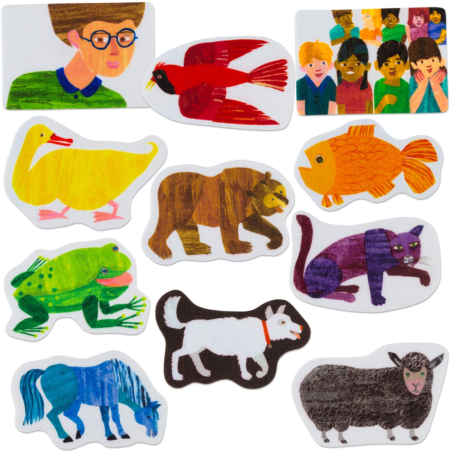 Brown Bear Brown Bear What Do You See? Felt Board Story Set - 11 Piece Precut Flannel Figures for Preschool Classroom, Storytime & Early Learning Activities | Eric Carle Inspired Visual Teaching Aids