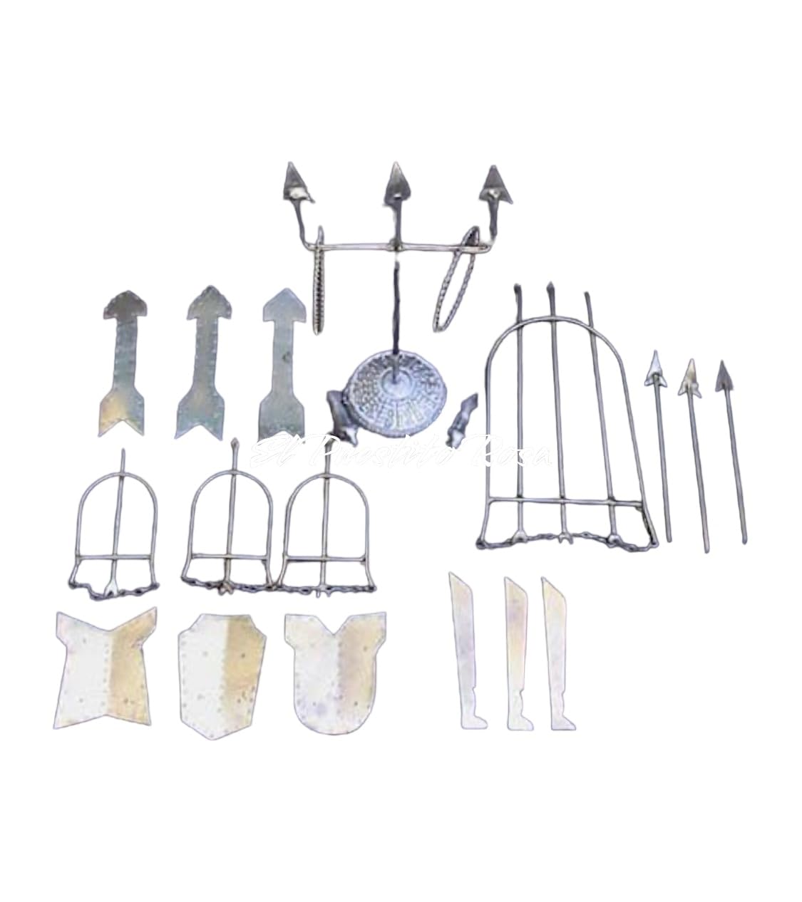 Ochosi Tool Set - 7-Piece Santeria Ritual Kit for Spiritual Cleansing & Protection | Handcrafted Wooden Tools by Botanica Achaba | Perfect for Altar Decor, Religious Ceremonies & Spiritual Practices