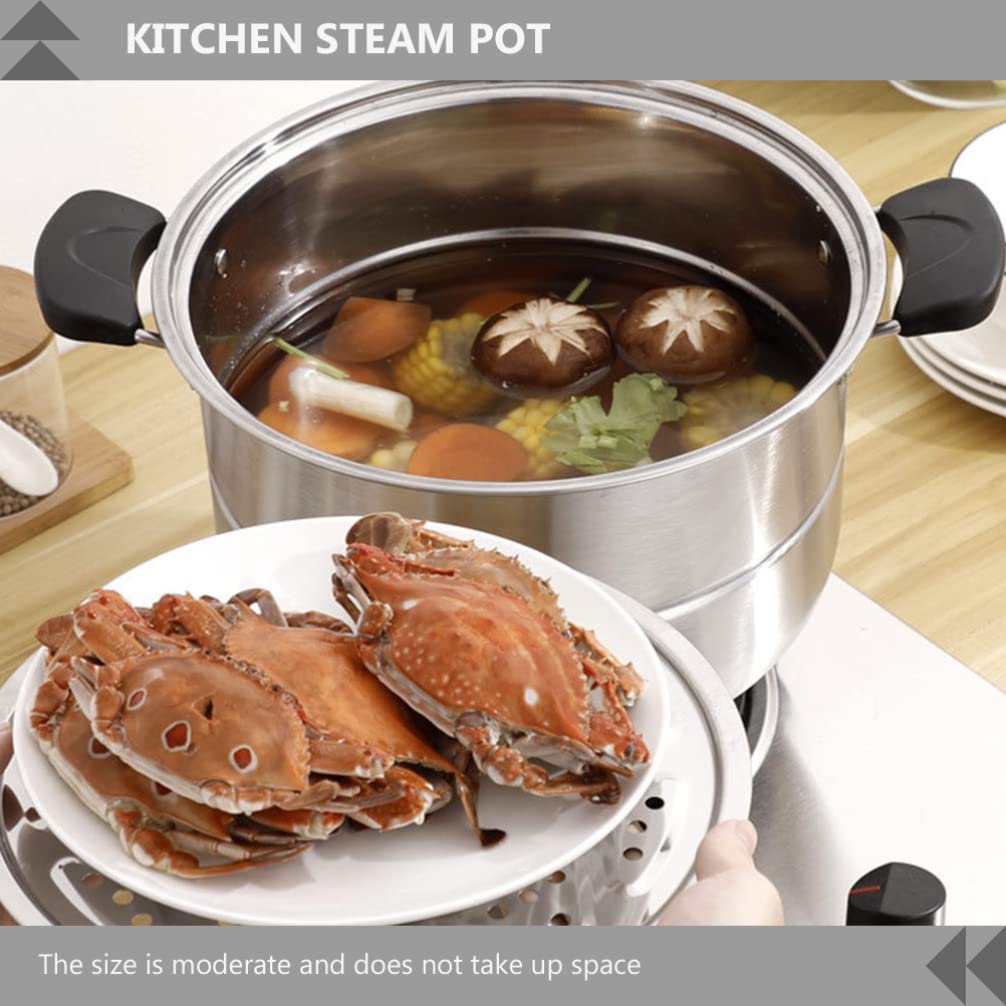1pc Stainless Steel Soup Pot Steamer Pot - Multi-Functional Cooking Pot for Soup, Steaming & Food Prep | Durable Kitchen Cookware Stockpot | Perfect for Home Cooking, Meal Prep & Restaurant Use