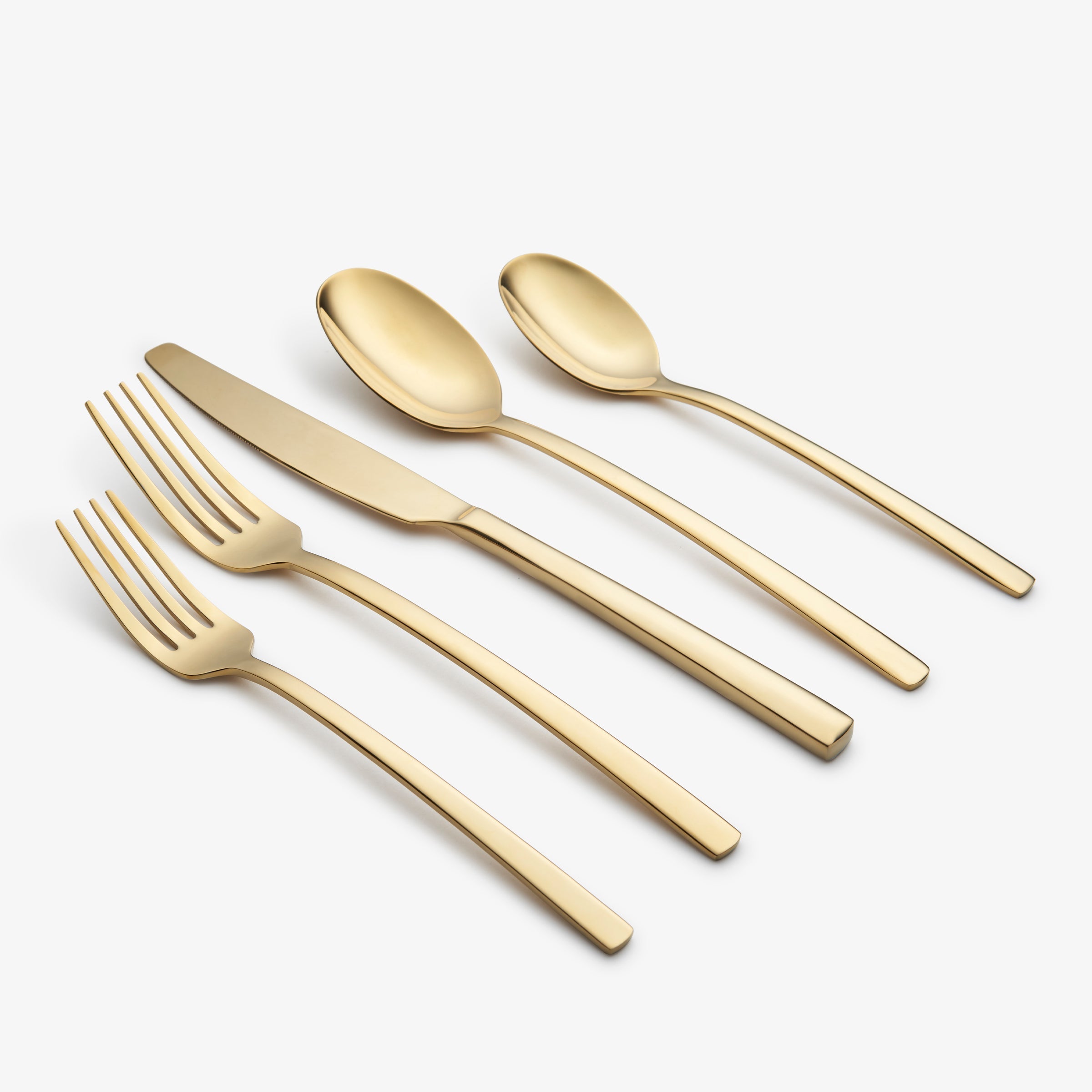 Premium 20-Piece Beacon Gold Mirror Flatware Set - Elegant Stainless Steel Cutlery for Dining, Wedding, and Special Occasions