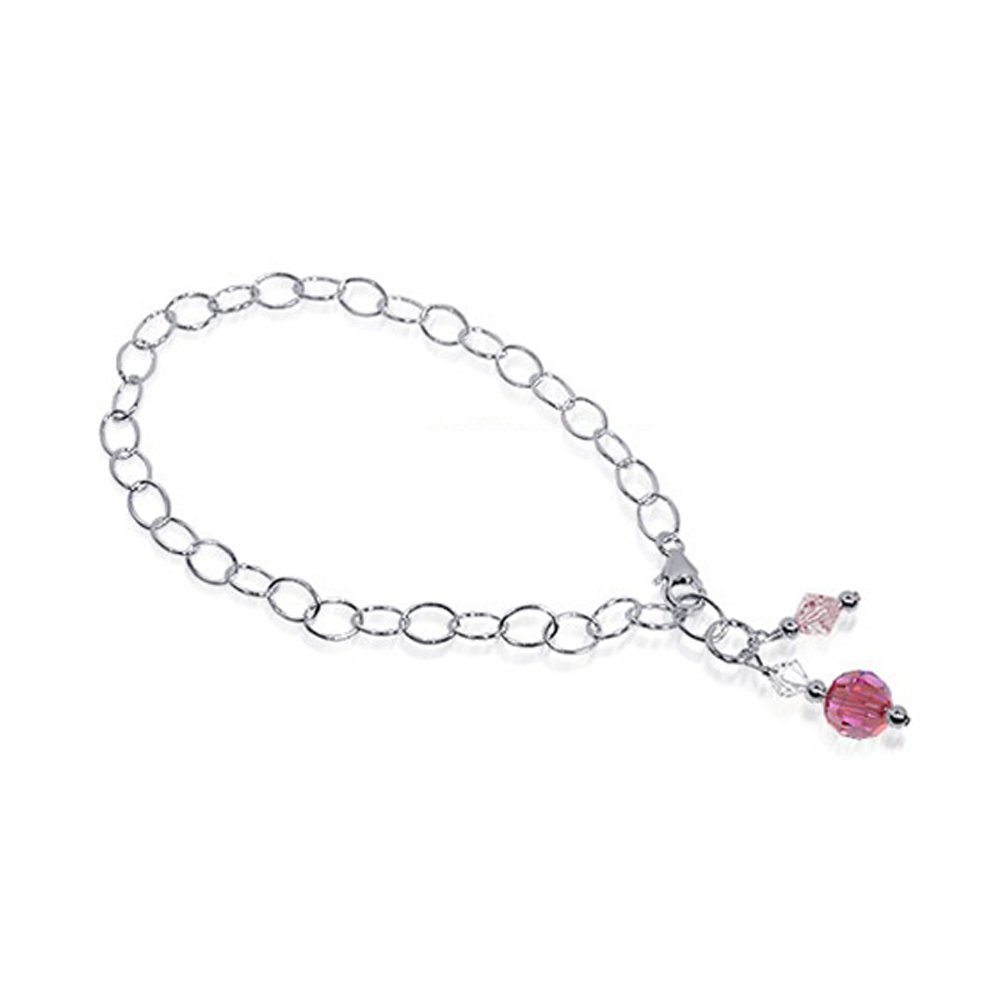 925 Sterling Silver Austrian Crystal Ankle Bracelet for Women - Elegant Foot Chain Anklet for Parties, Weddings & Everyday Wear