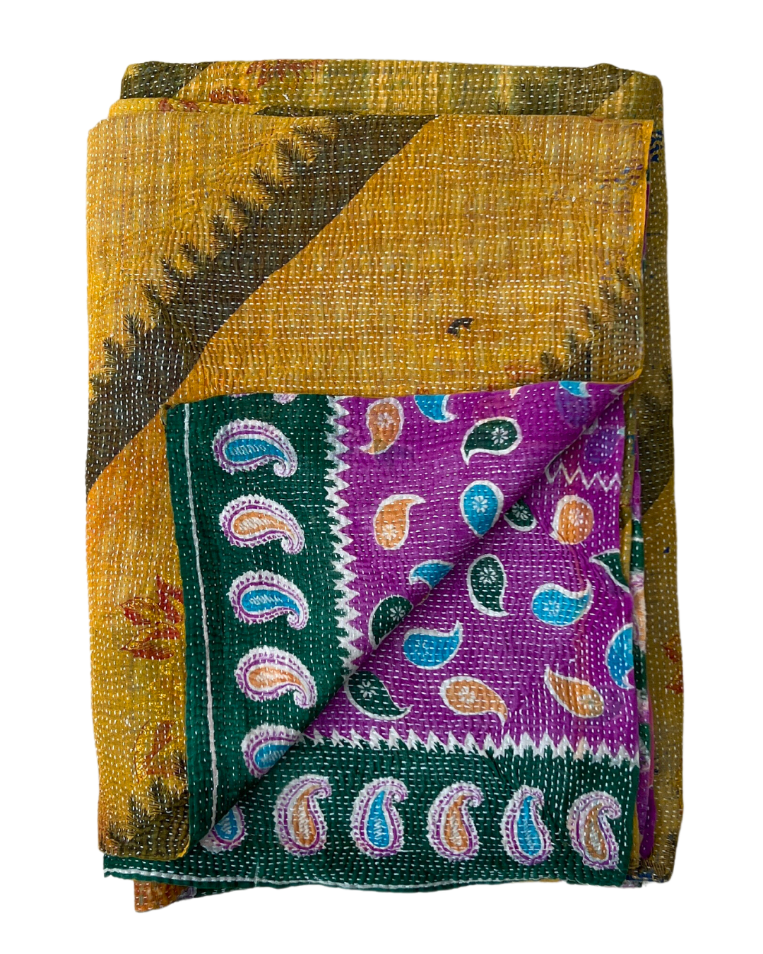 Lightweight Kantha Quilt No. 423 - Handmade Cotton Throw Blanket for Bed, Sofa & Travel - Perfect for Home Decor, Cozy Nights and Gifts