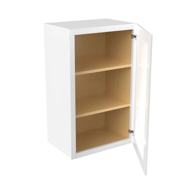 30 Inch Wall Cabinet - 18W x 30H x 12D, Aria White Shaker Style - Perfect for Kitchen, Bathroom, or Garage Storage Organization