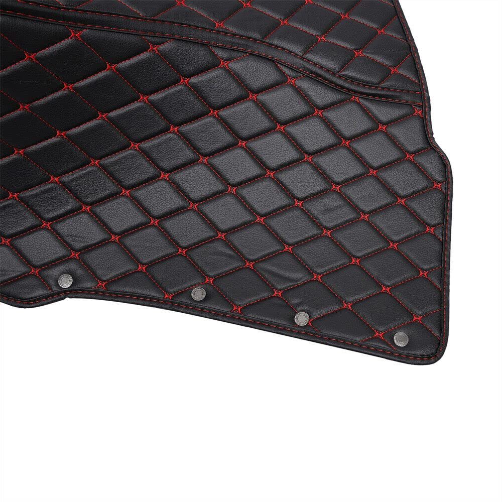 Premium Leather Car Floor Mats for Dodge Charger 2011-2019 - Waterproof & All-Season (4-Door, Black+Red) - Perfect for Daily Commute & Road Trips