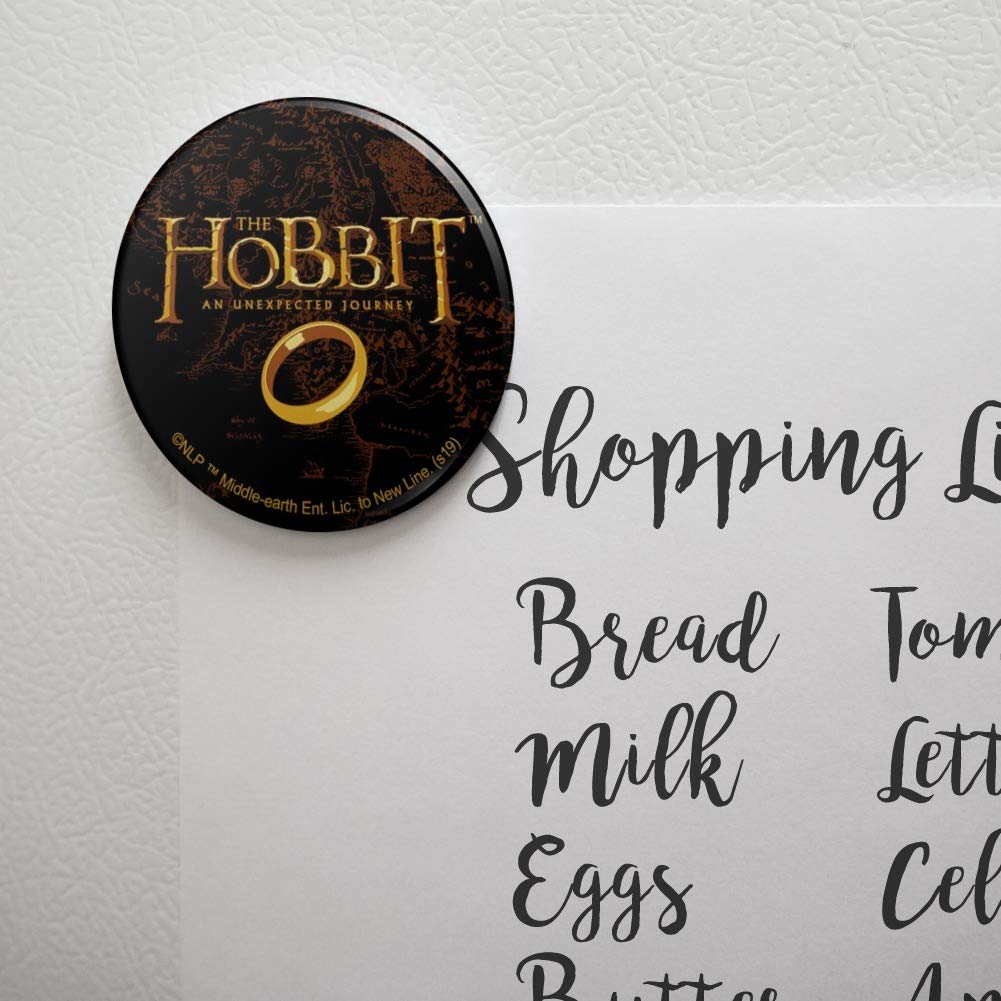 The Hobbit An Unexpected Journey Logo Kitchen Refrigerator Magnet - Fun Novelty Button Magnet for Fans, Home Decor, Office, Gifts & Collectibles | Perfect for Fridge, Lockers, Whiteboards & Metal Surfaces