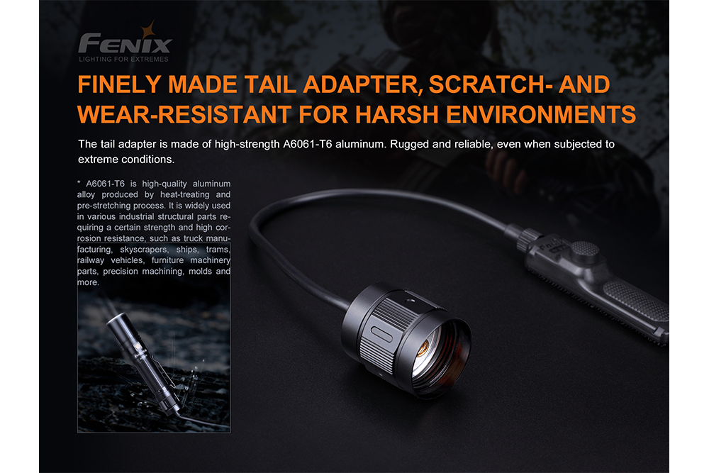 Fenix AER 04 Tactical Remote Switch for Flashlights - Waterproof & Durable Pressure Switch for Hunting, Camping & Outdoor Adventures