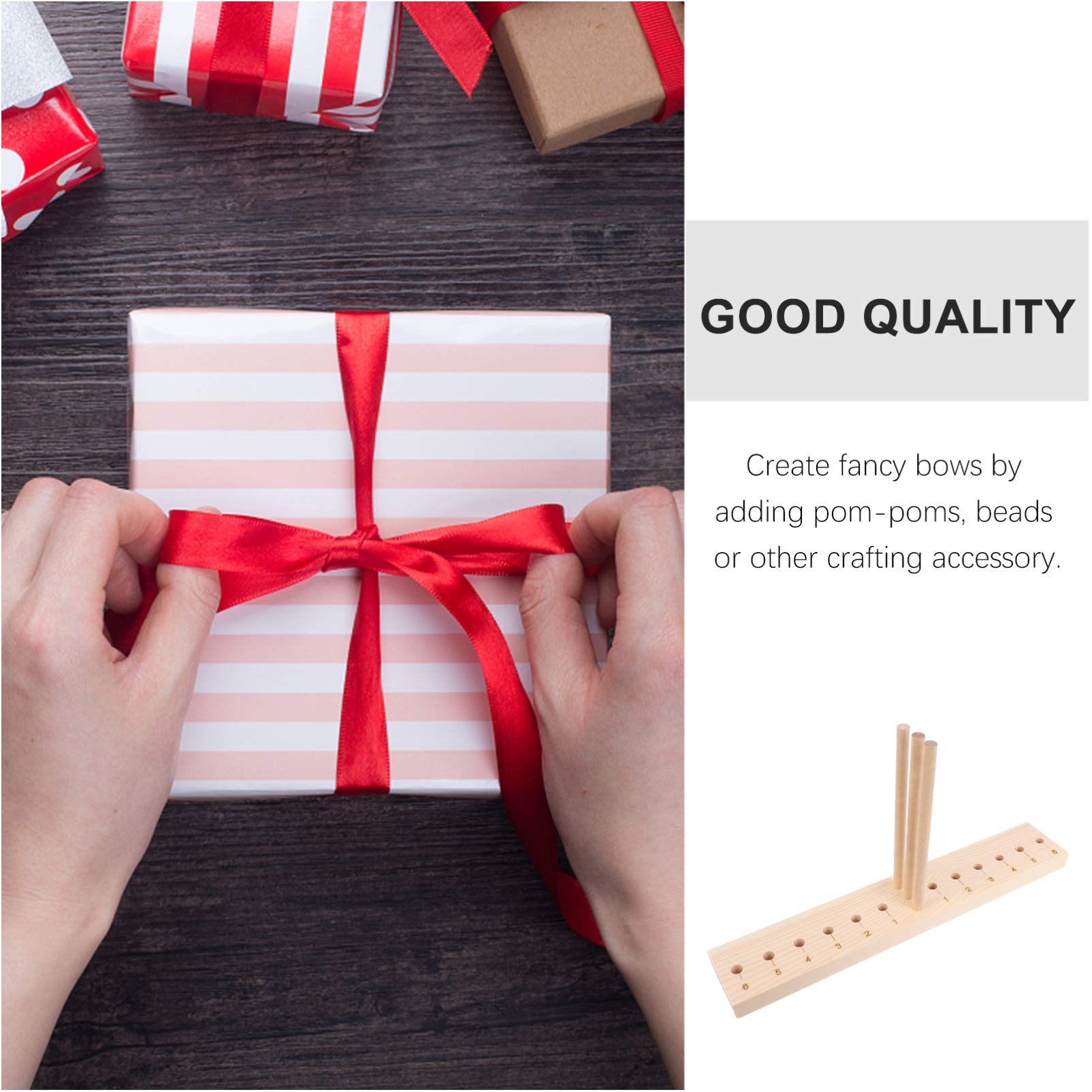 Wooden Bow Maker Tool - Handcrafted Wooden Ribbon & Bowknot Maker for DIY Wreaths, Gift Wrapping, and Craft Projects - Perfect for Large Bows and Holiday Decorations