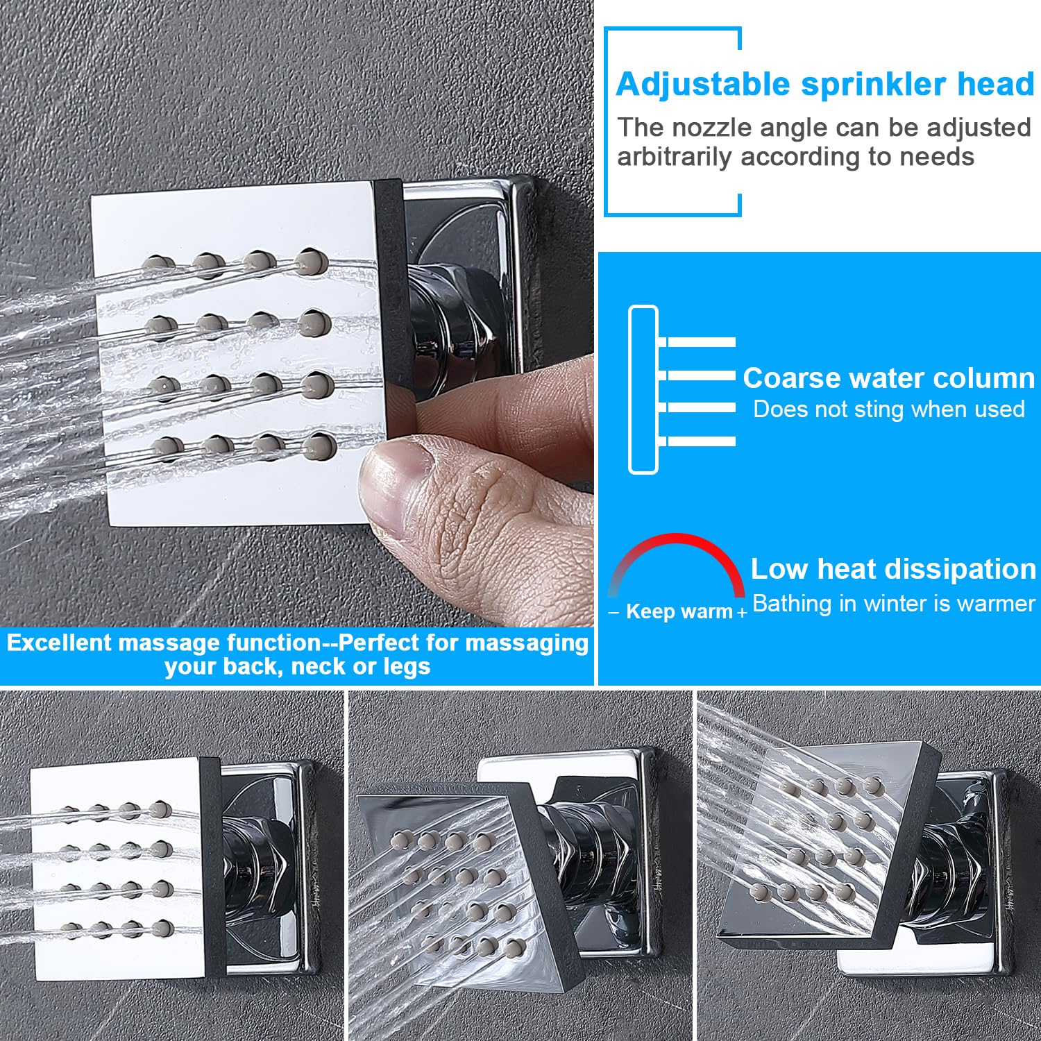 4-Function Thermostatic Shower System with 12