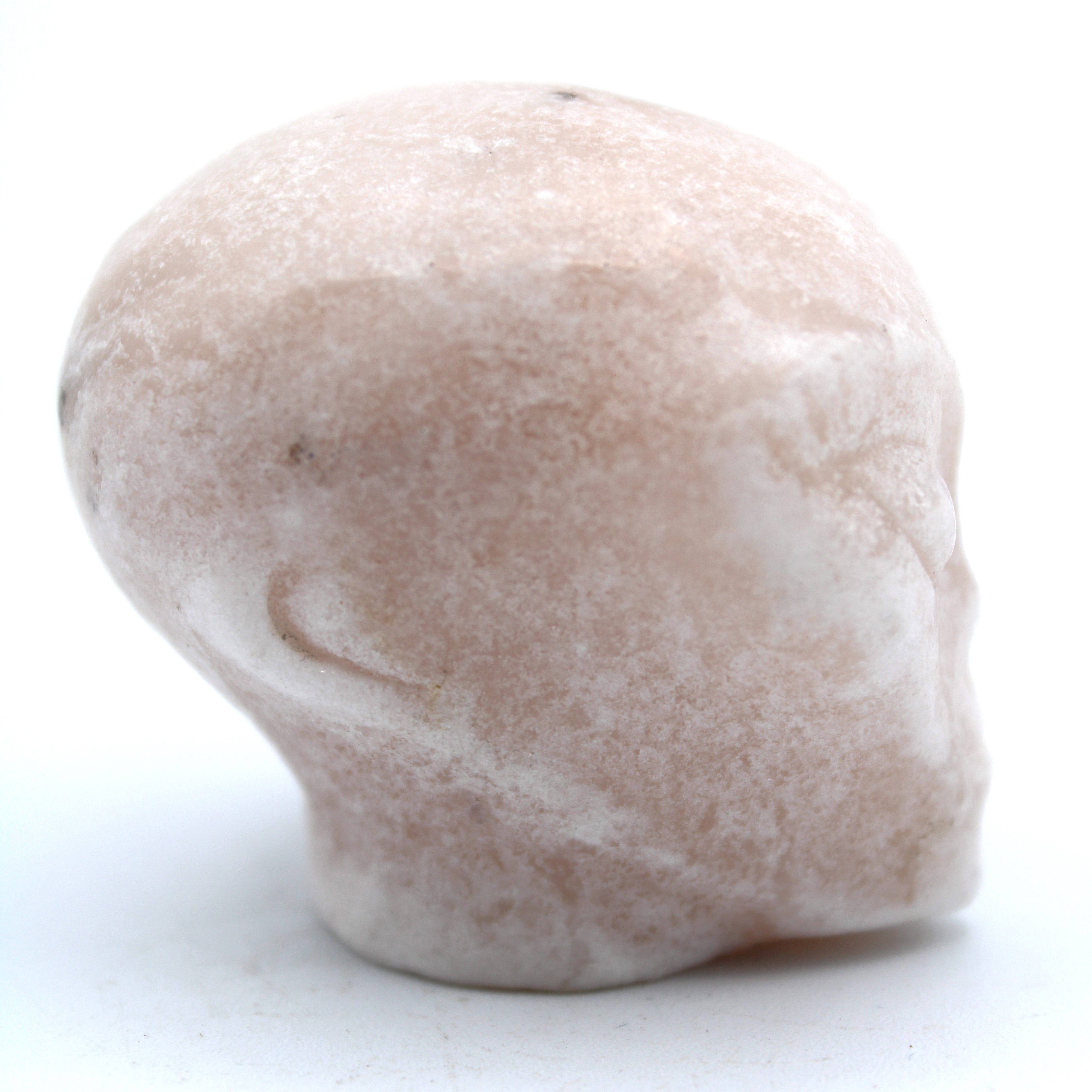 Calcite Alien Head Carving - Unique Handmade Stone Sculpture for Home Decor, Office Display & Gift Ideas