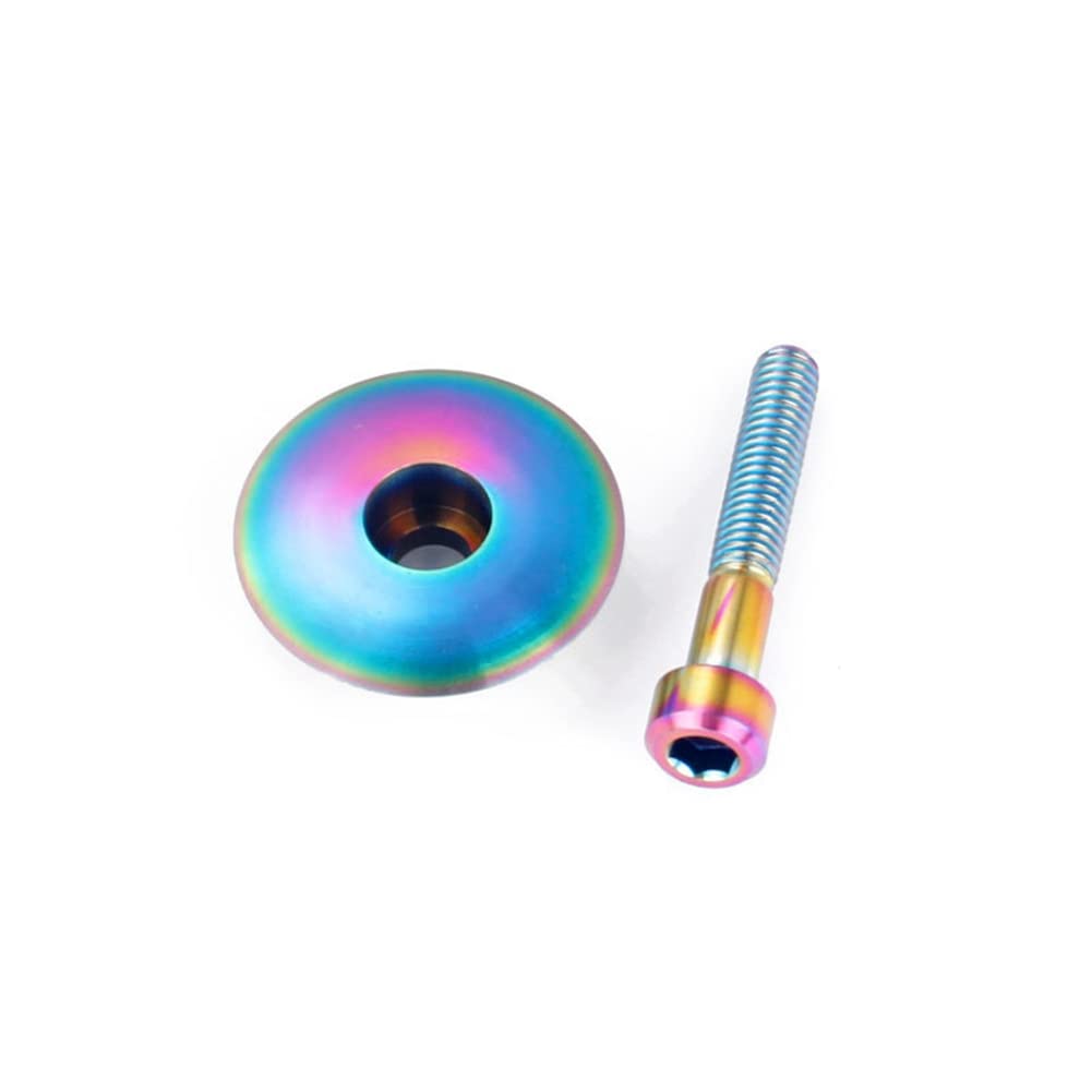 Zcargel Titanium Alloy Bicycle Headset Top Cover - M6X30 Front Fork Stem Cap with Screw Kit | Durable Bike Stem Cover for Road & Mountain Bikes | Perfect for Cycling Maintenance & Upgrades