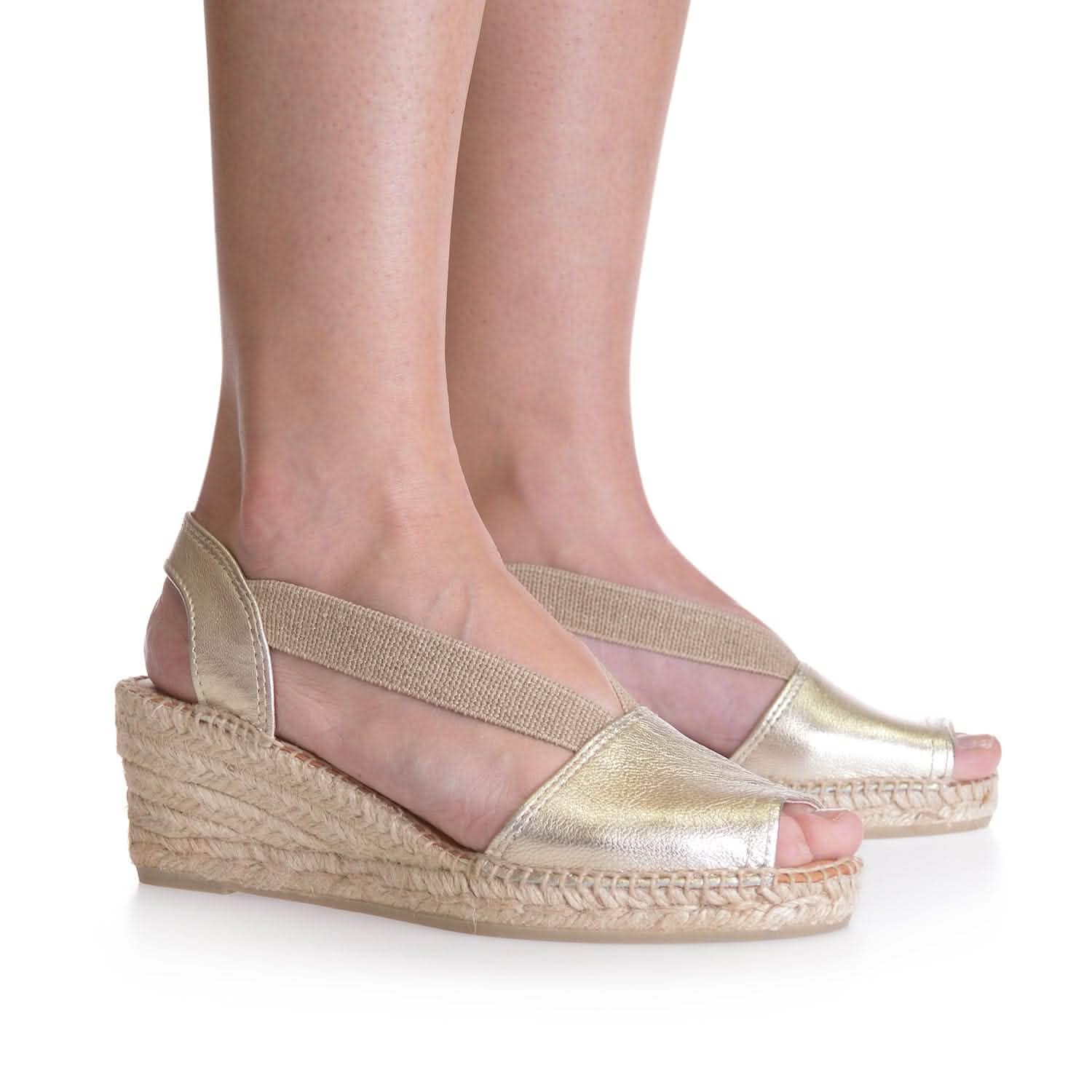 Women's Plain Leather Wedge Espadrilles - Comfortable Summer Sandals for Beach, Vacation & Casual Outings | Teide P Collection