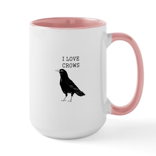 White/Pink Inside - I Love Crows Mugs